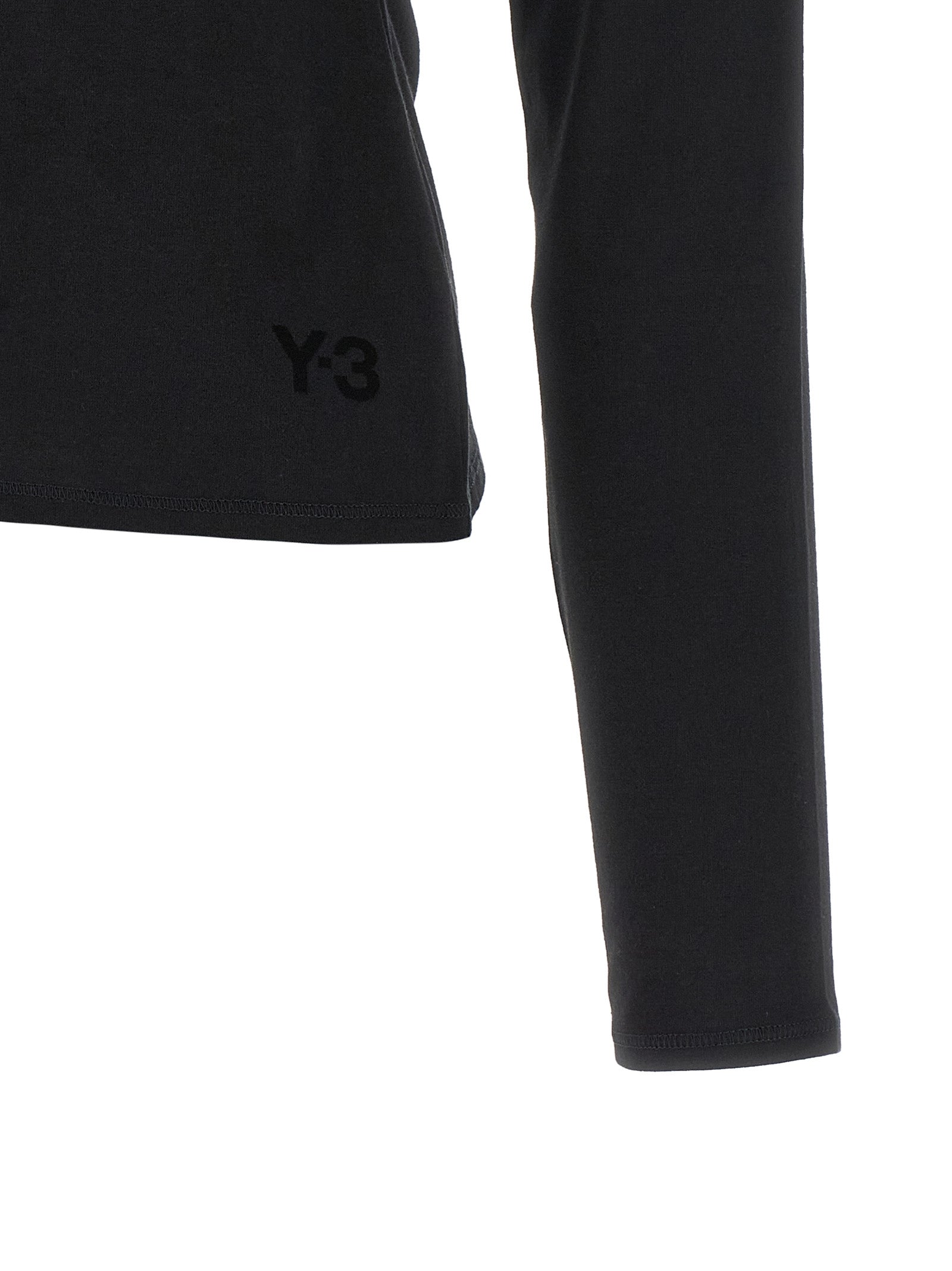 Y-3 Black Cotton Long Sleeve Women's T-Shirt