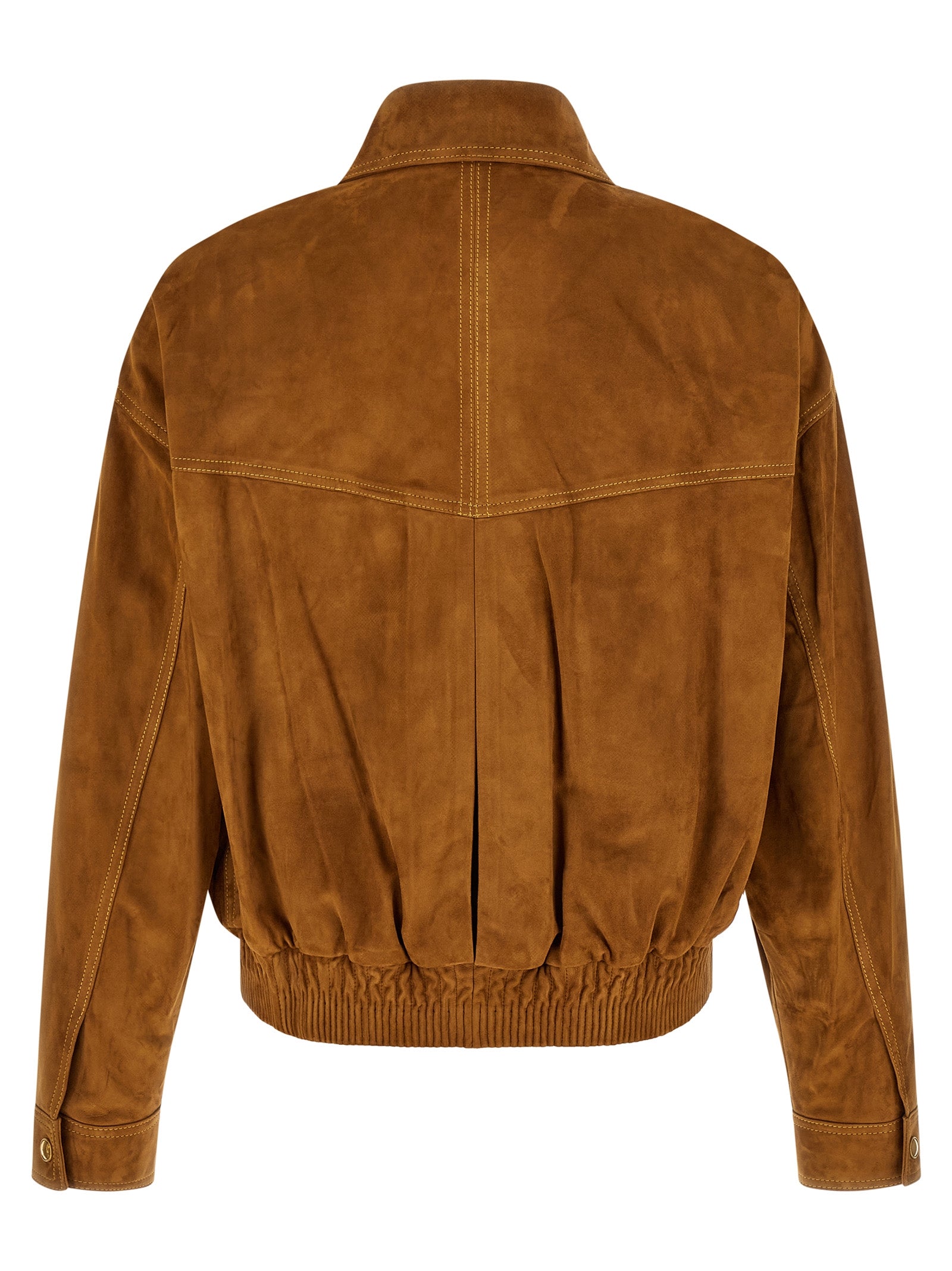 Versace Brown Lamb Leather Leather Men's Jacket