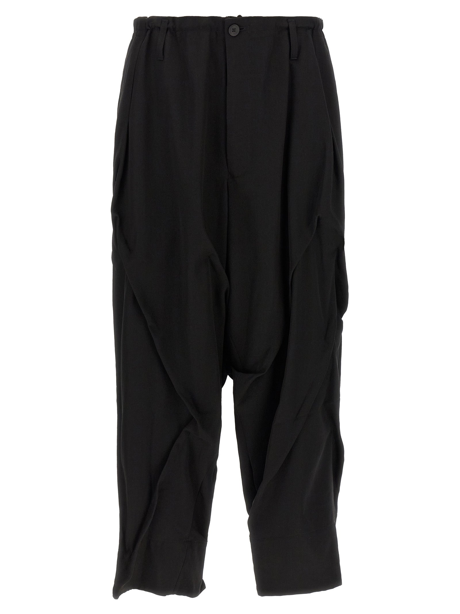 Yohji Yamamoto Black Wool Casual Men's Pants