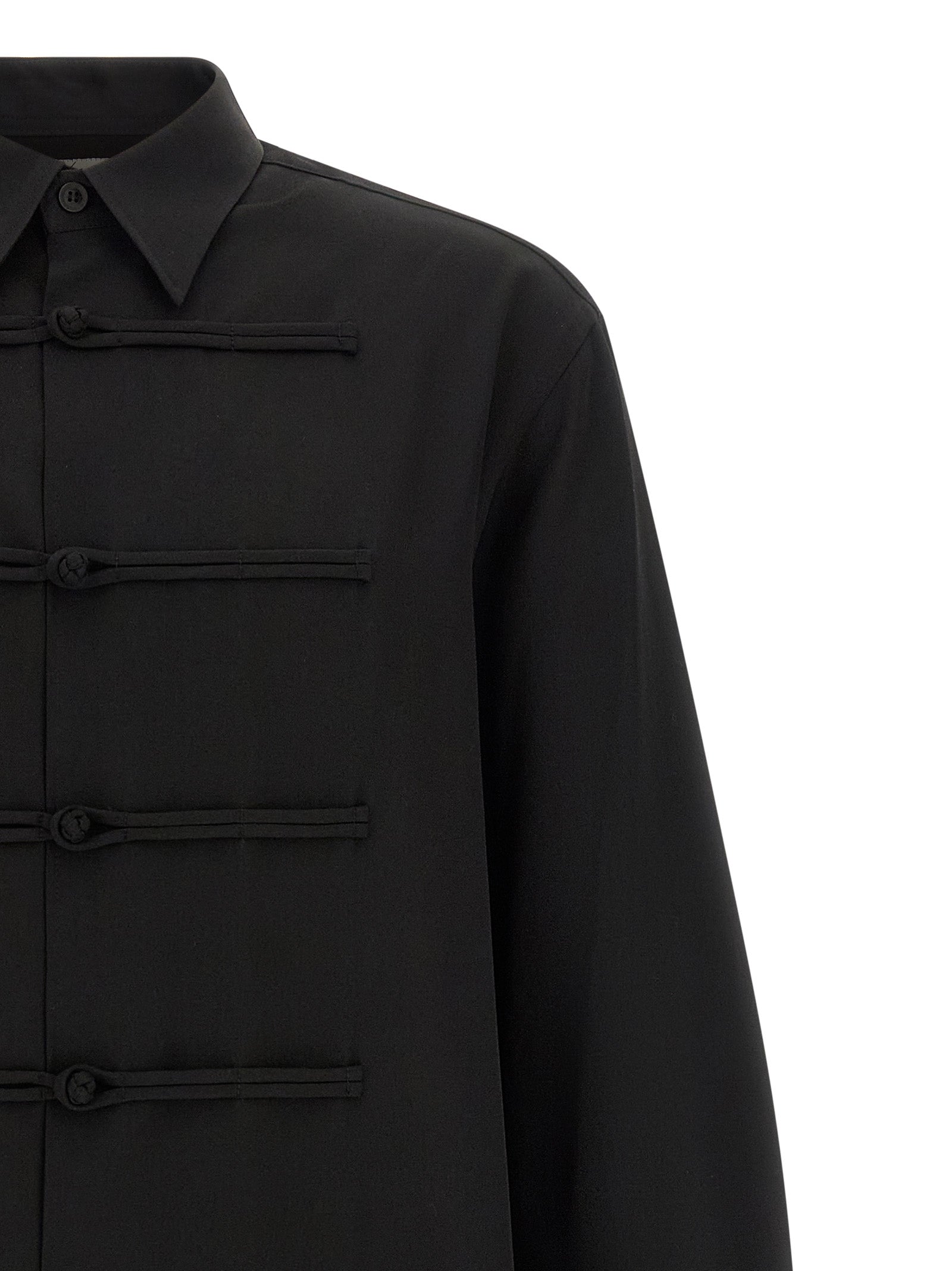 Yohji Yamamoto Black Wool Men's Blouse