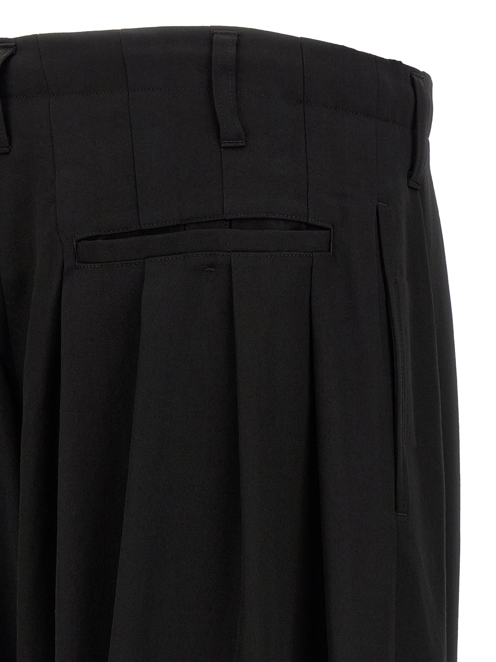 Yohji Yamamoto Black Wool Casual Men's Pants