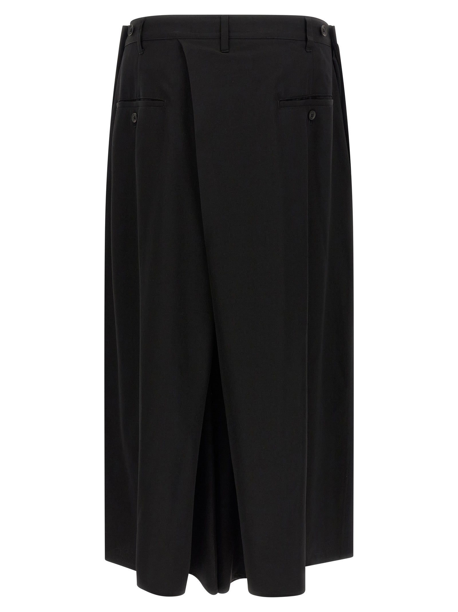 Yohji Yamamoto Black Wool Casual Men's Pants