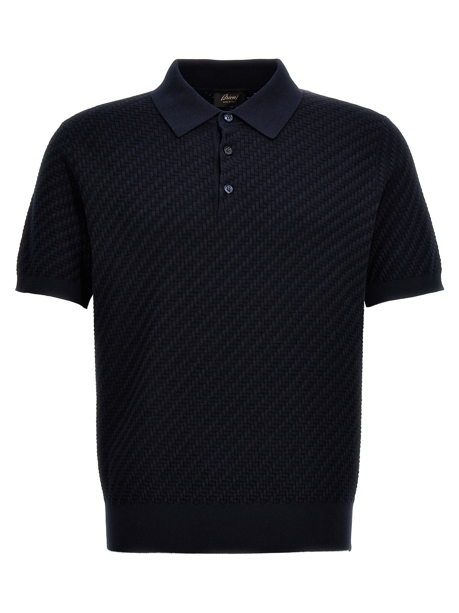 Brioni Blue Cotton Polo Men's Shirt