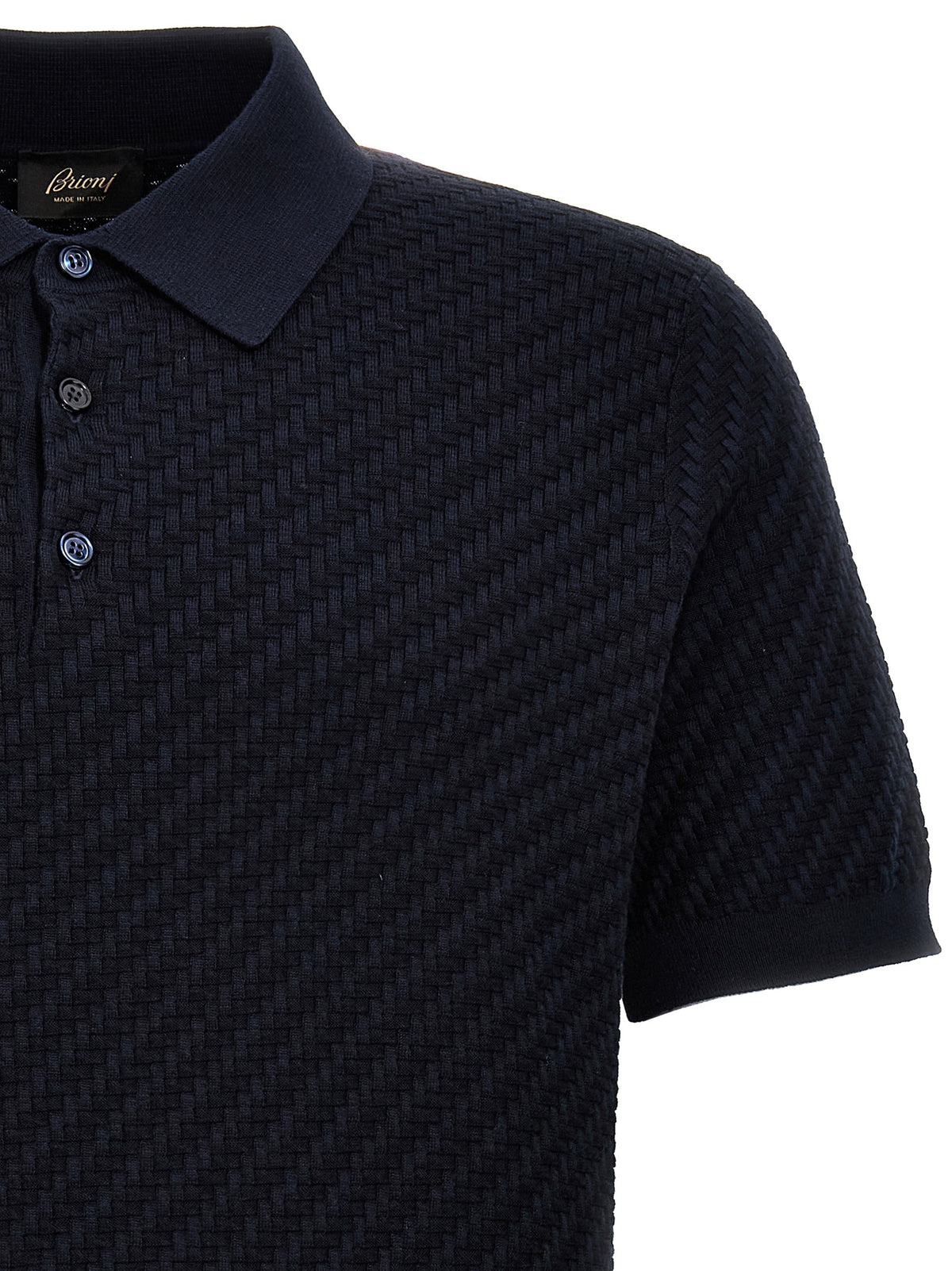 Brioni Blue Cotton Polo Men's Shirt