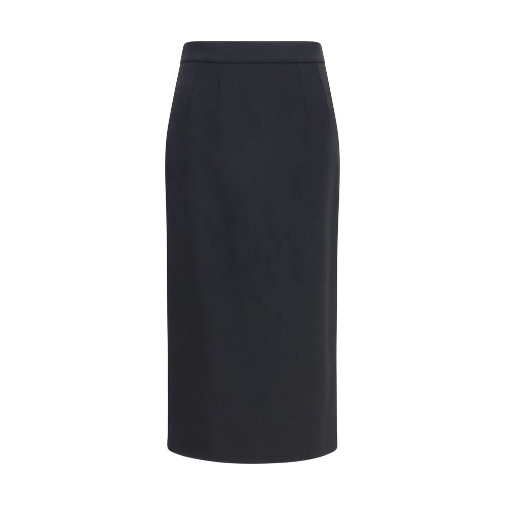 Dolce & Gabbana Black Wool Oves Aries Long Women's Skirt