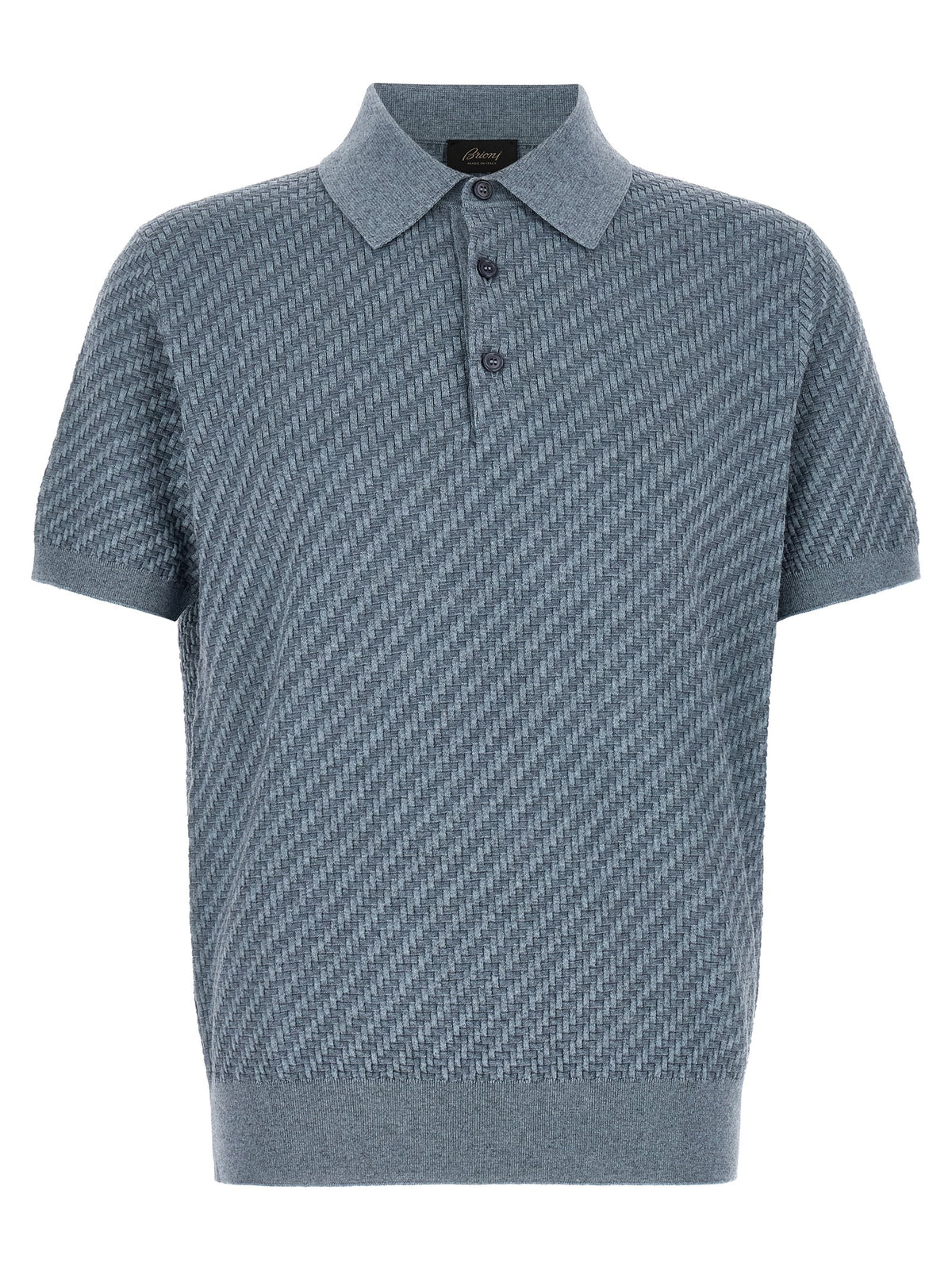 Brioni Blue Cotton Polo Men's Shirt