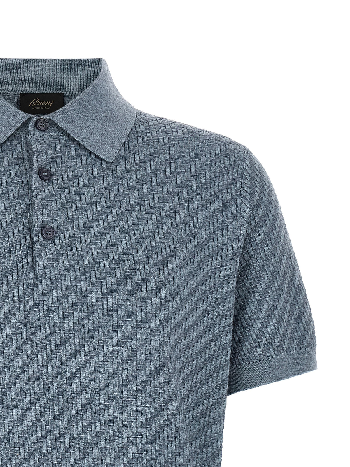 Brioni Blue Cotton Polo Men's Shirt