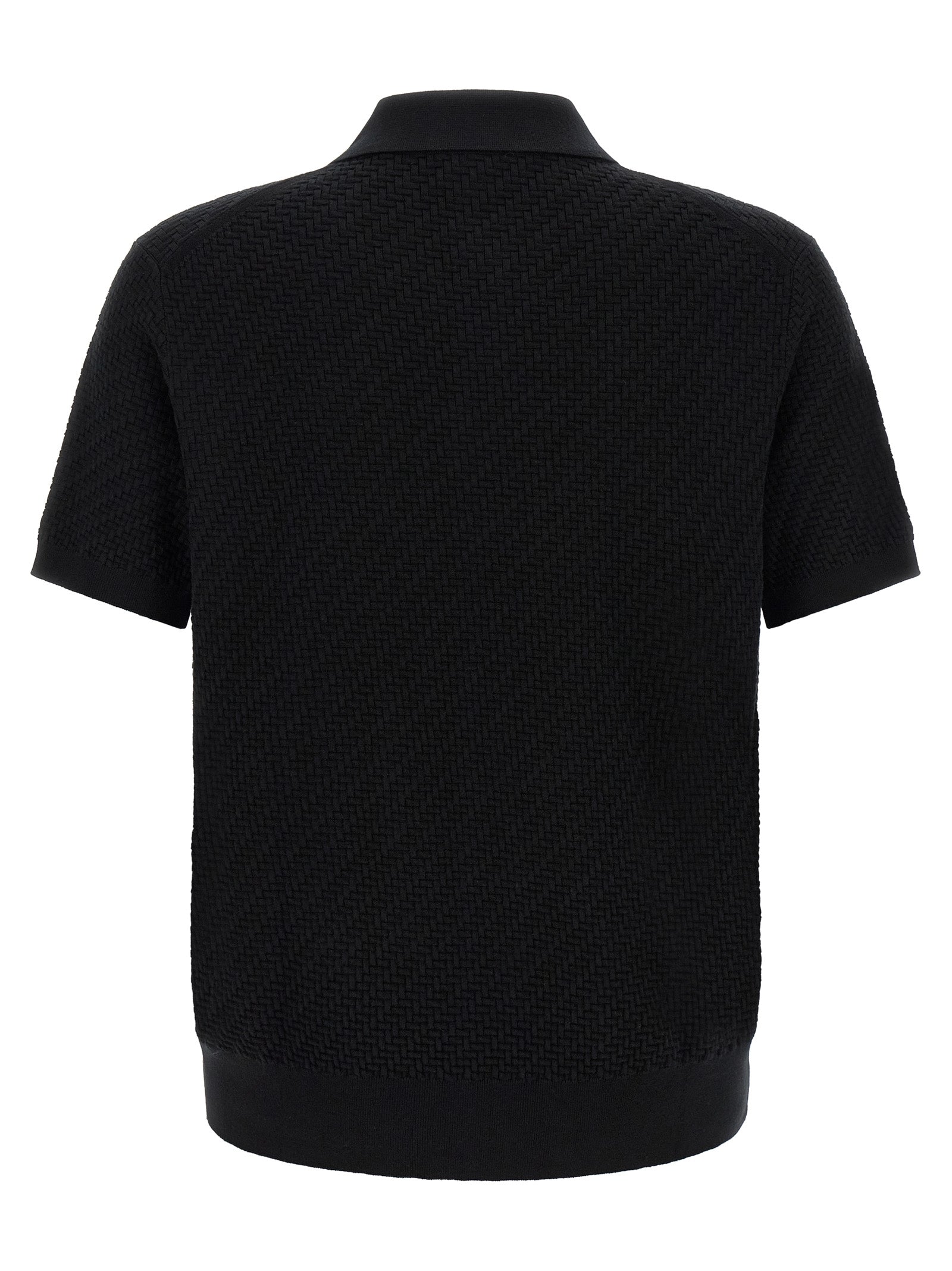 Brioni Black Cotton Polo Men's Shirt