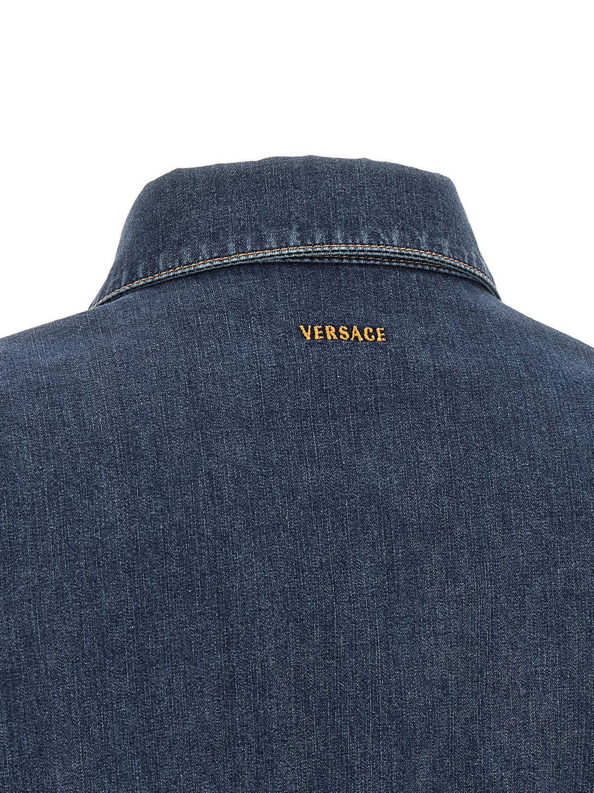 Versace Blue Cotton Short Women's Dress