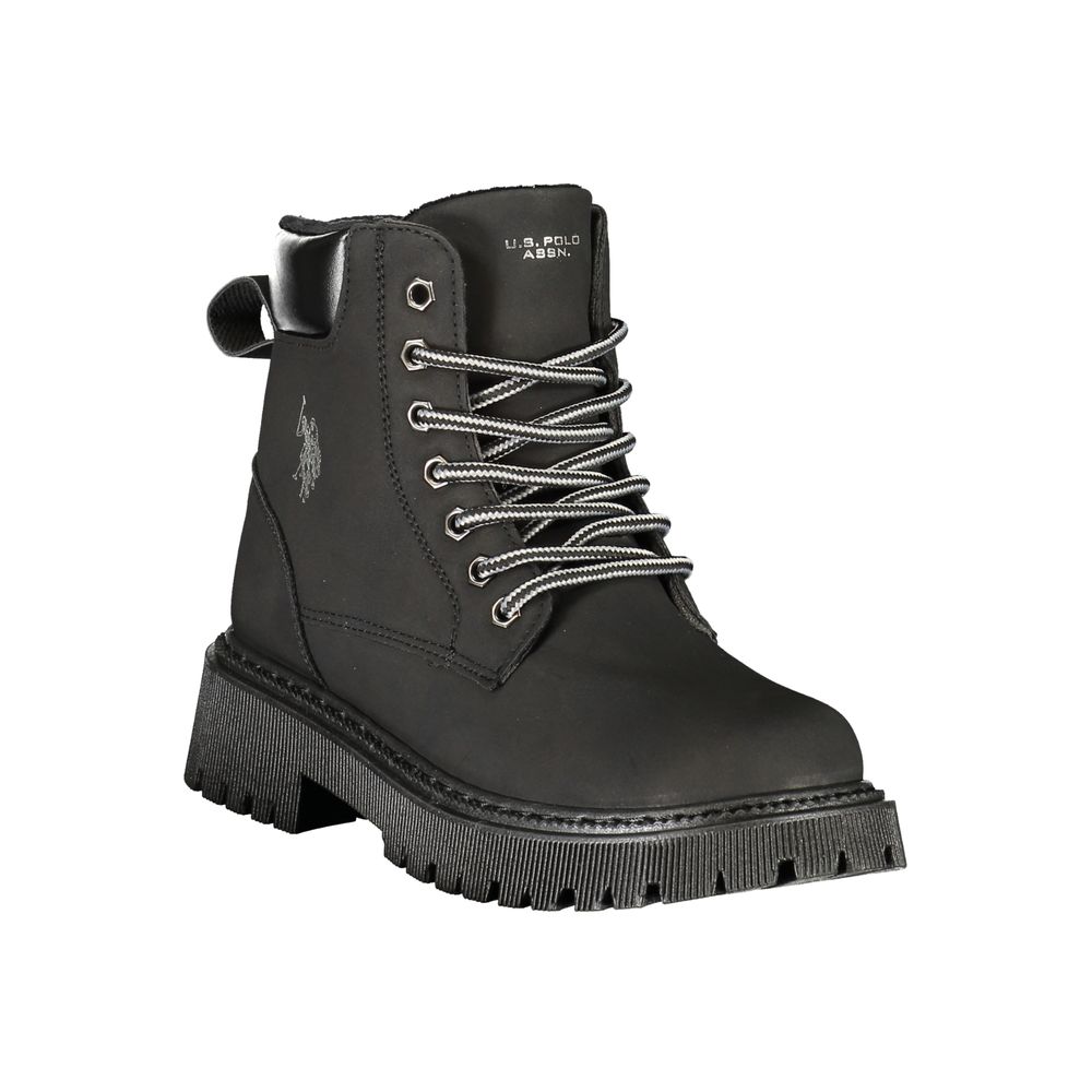 U.S. POLO ASSN. Black Polyester Ankle Women's Boots