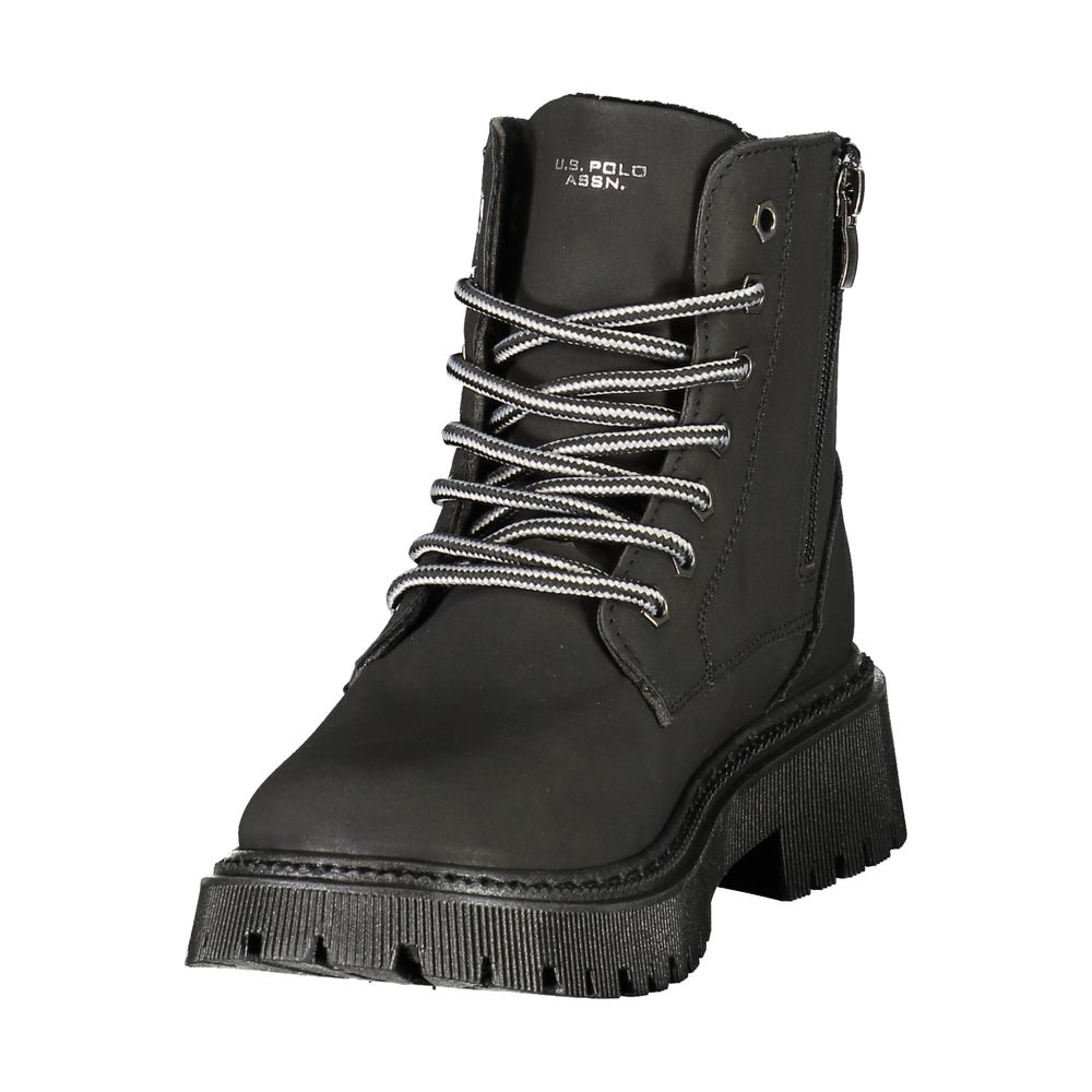 U.S. POLO ASSN. Black Polyester Ankle Women's Boots