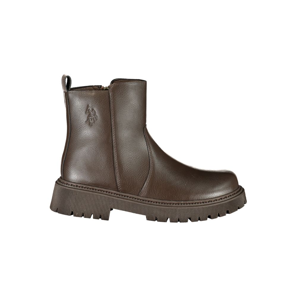 U.S. POLO ASSN. Brown Polyethylene Ankle Women's Boots