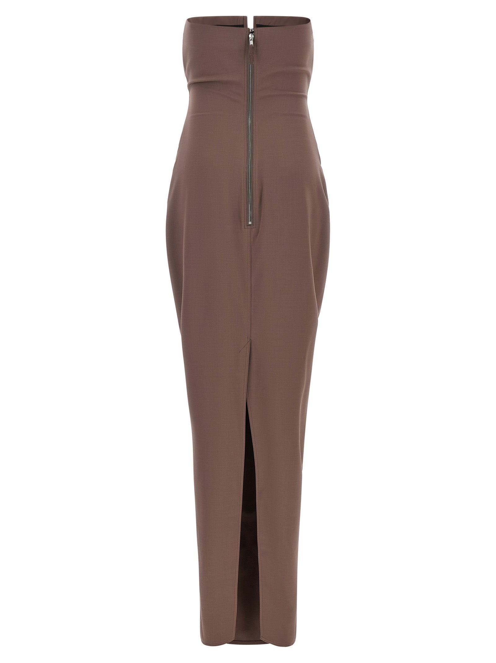 Rick Owens Brown Wool Long Women's Dress