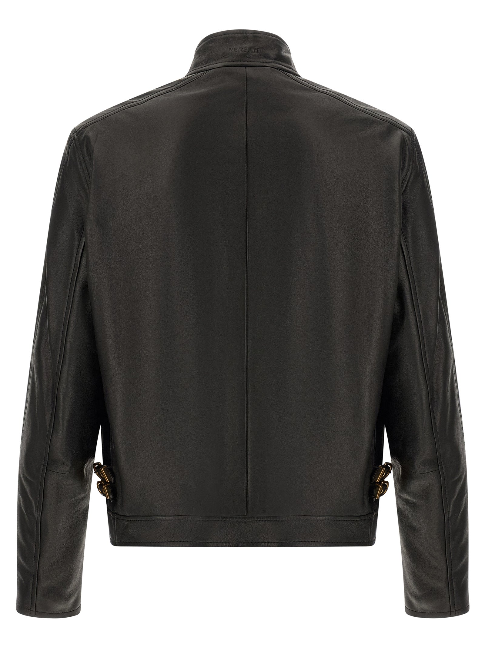 Versace Black Lamb Leather Leather Men's Jacket