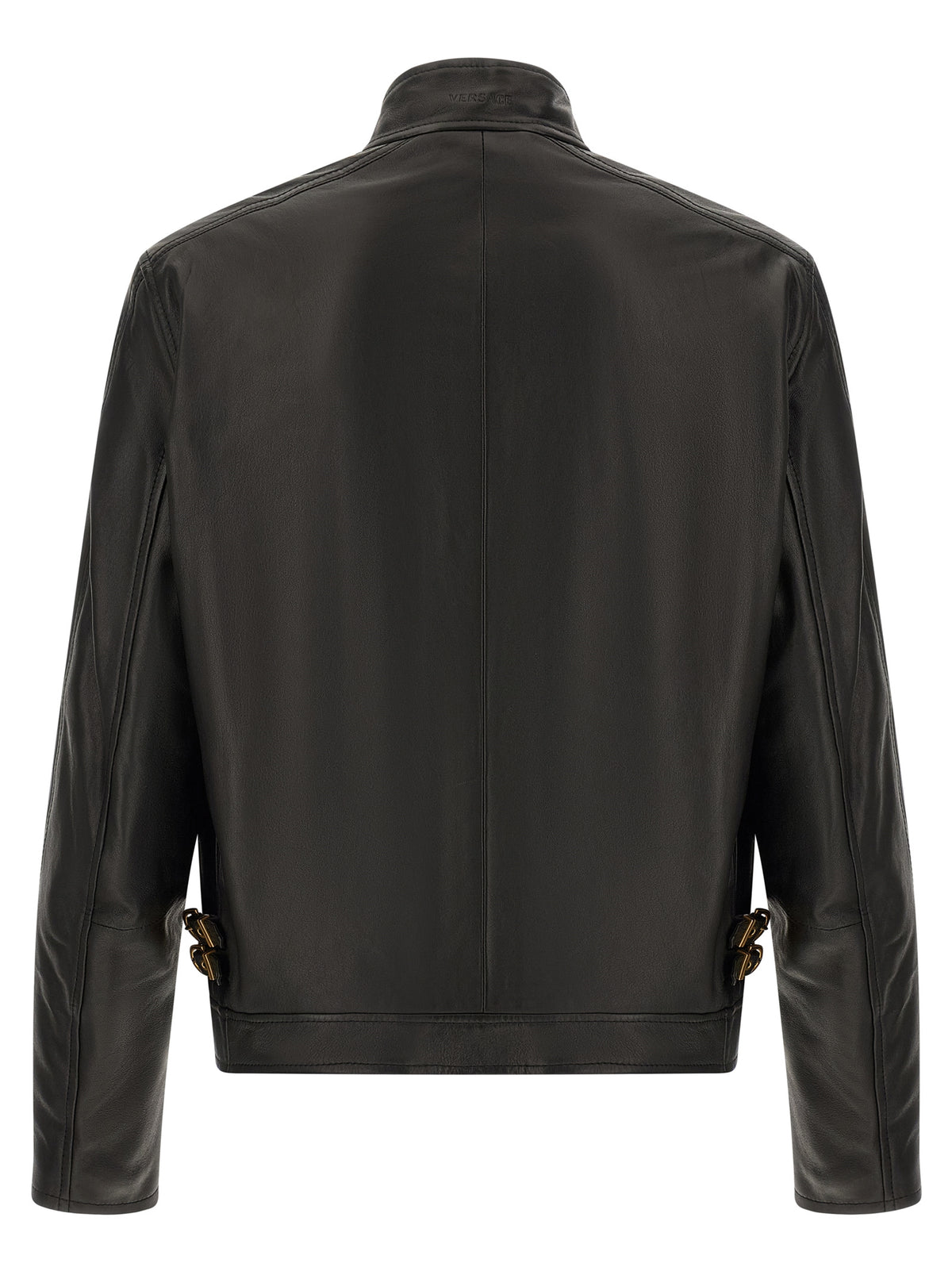 Versace Black Lamb Leather Leather Men's Jacket