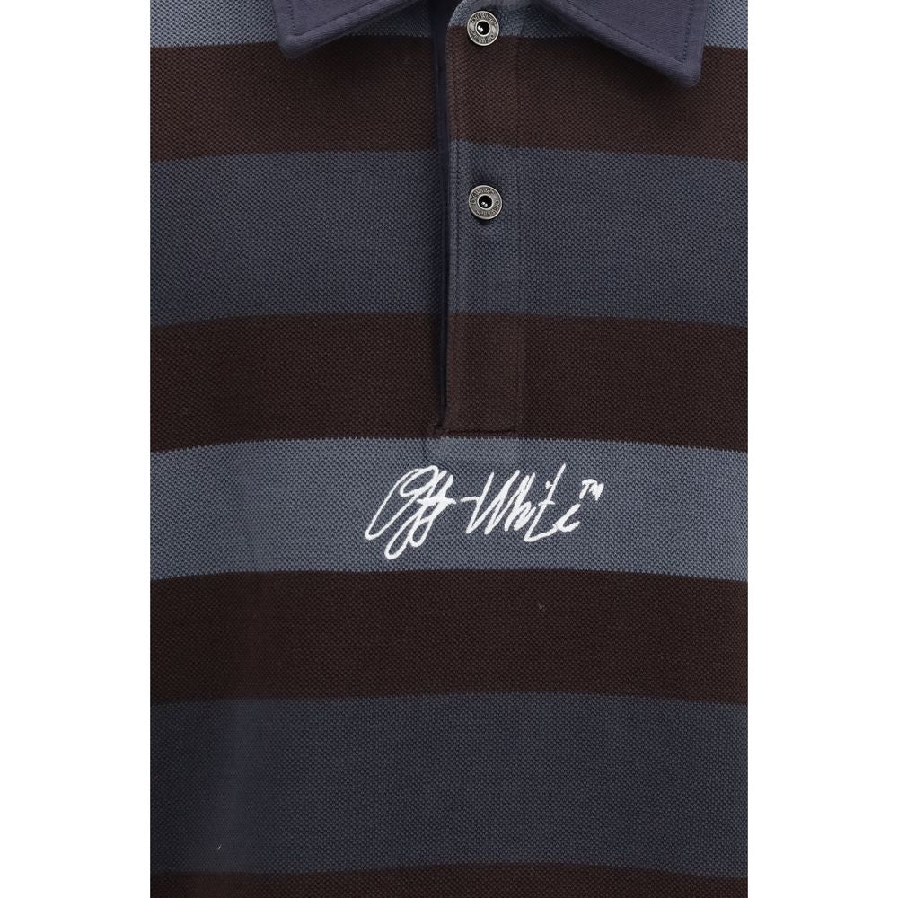 Off-White Multicolor Cotton Polo Men's Shirt