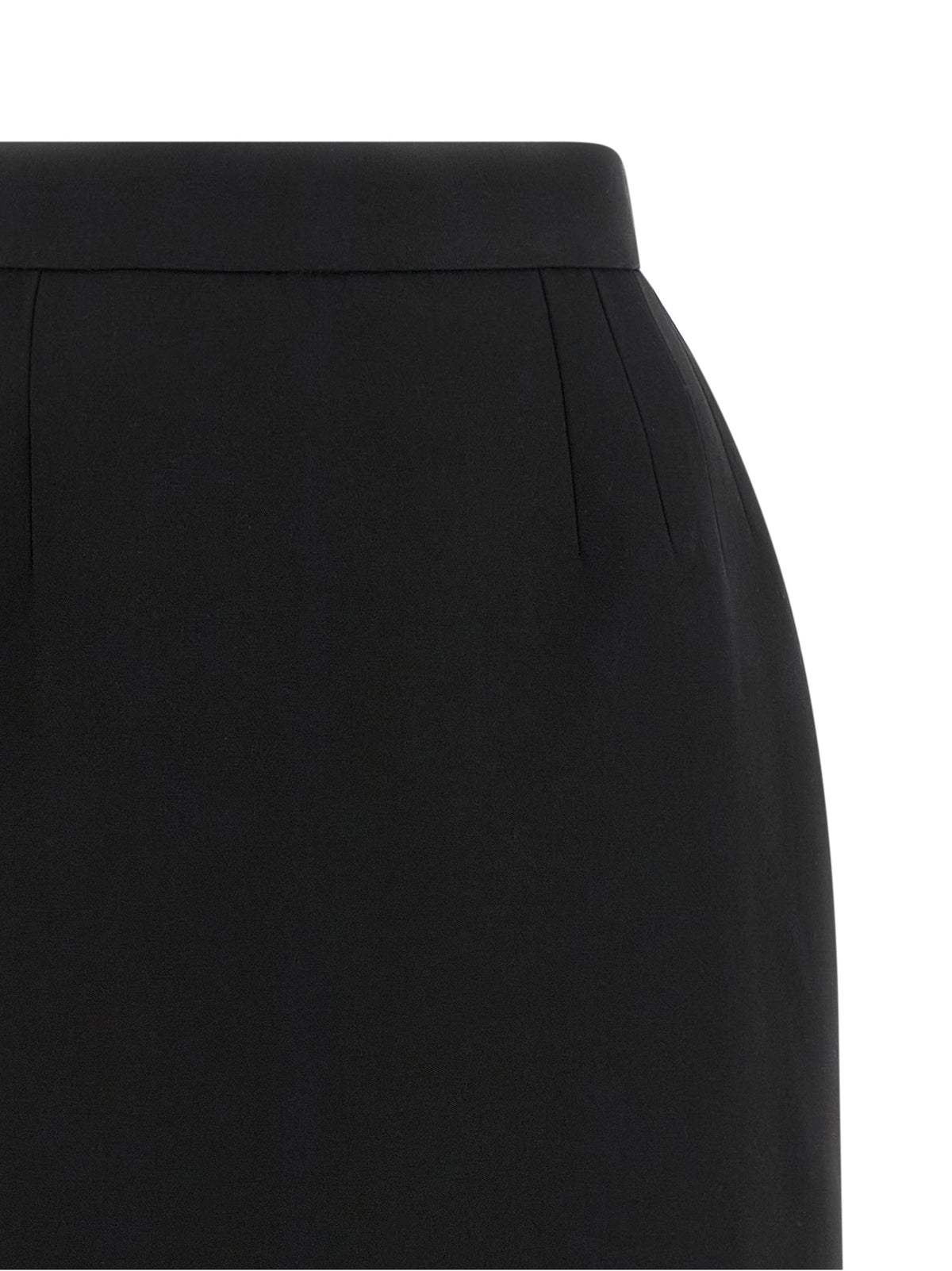 Versace Black Virgin Wool Long Women's Skirt