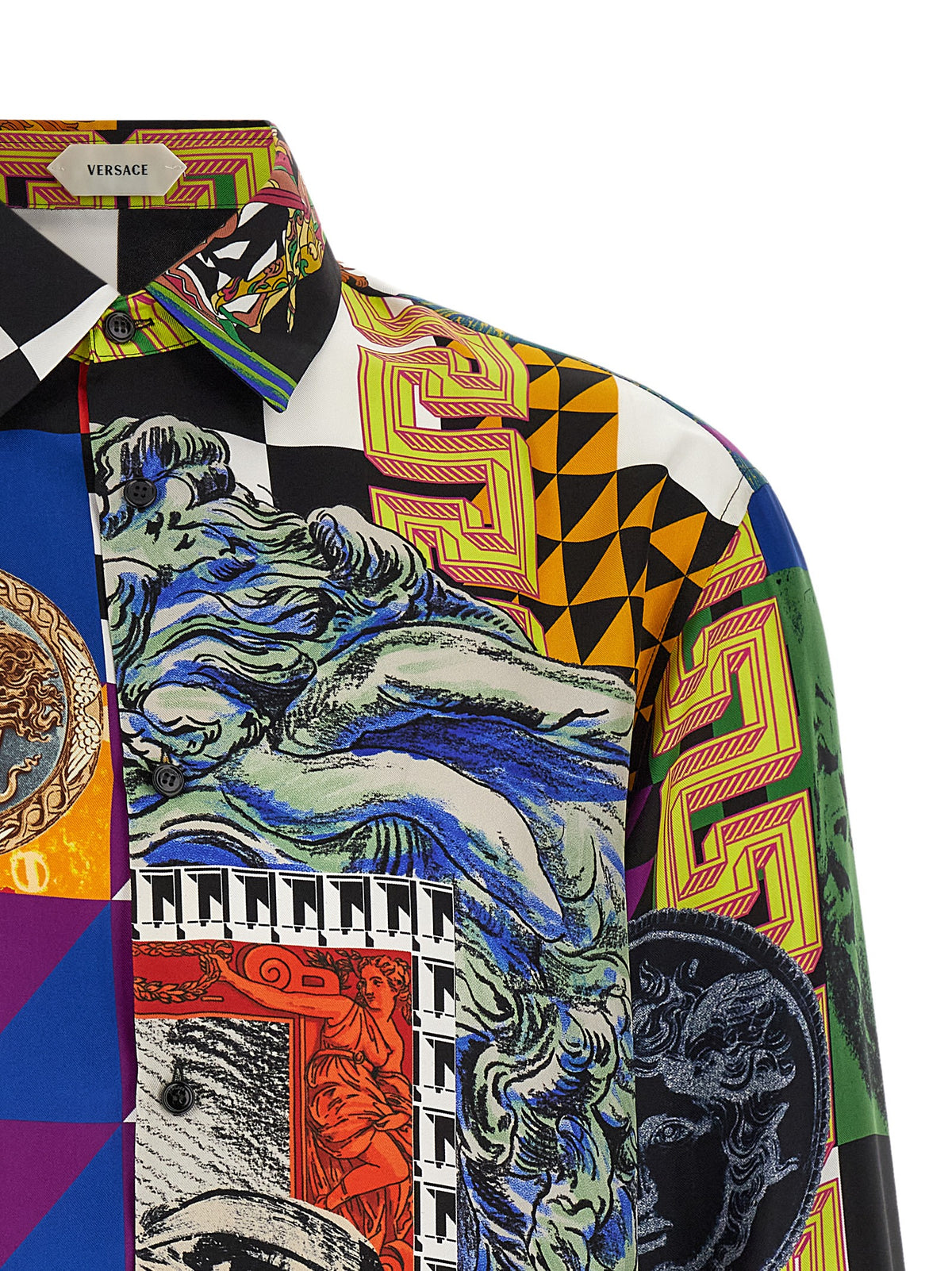 Versace Multicolor Silk Men's Blouse
