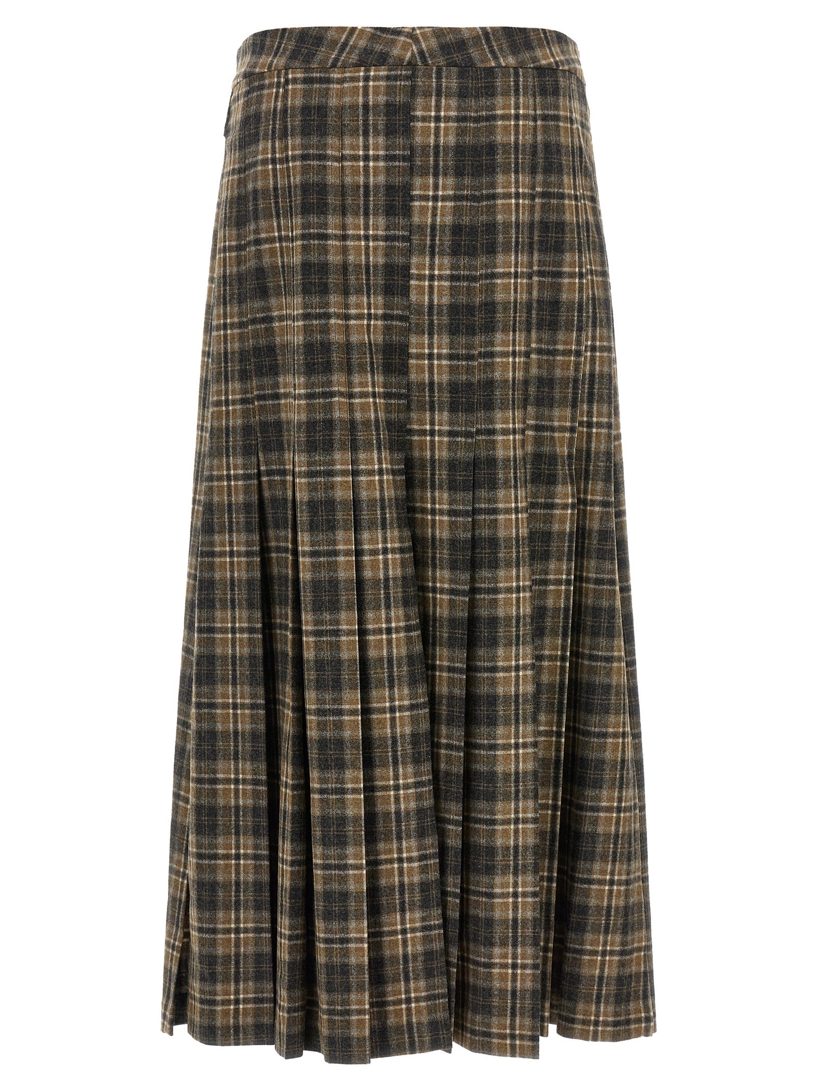 Brunello Cucinelli Brown Virgin Wool Mini Women's Skirt