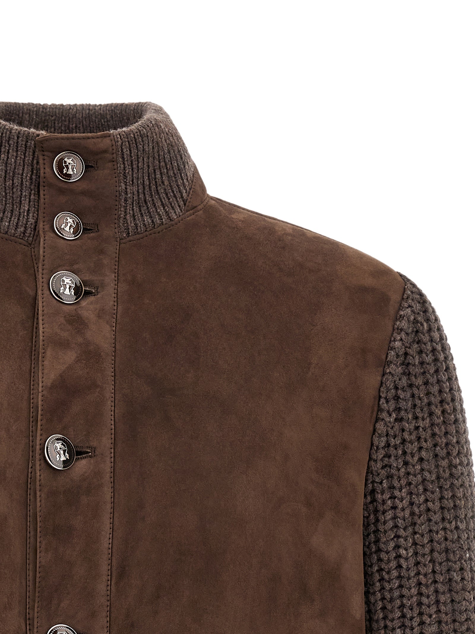 Brunello Cucinelli Brown Lamb Leather Leather Men's Jacket