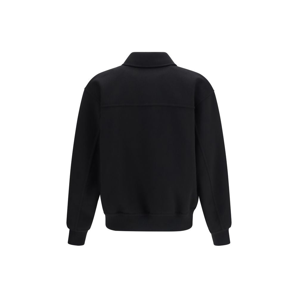Ferragamo Black Wool Oves Aries Biker Men's Jacket