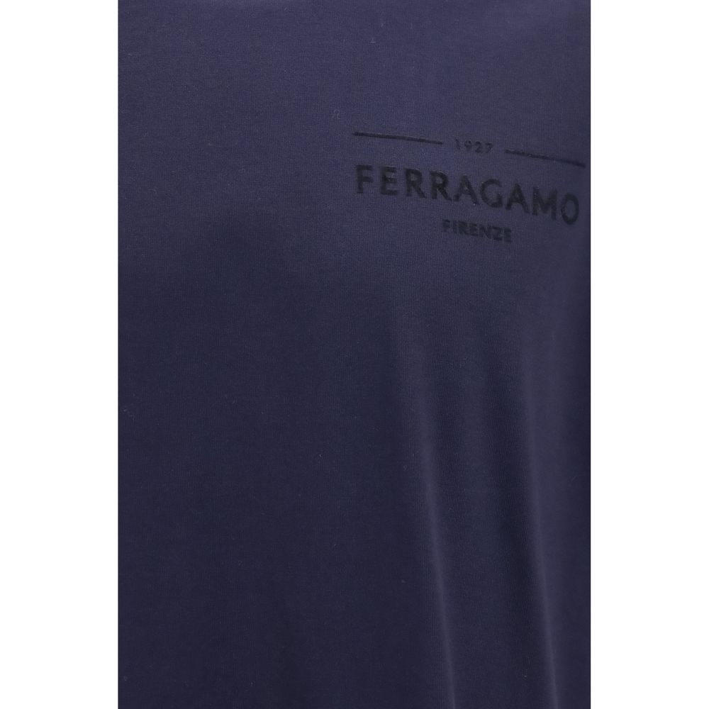 Ferragamo Blue Cotton Men's T-Shirt