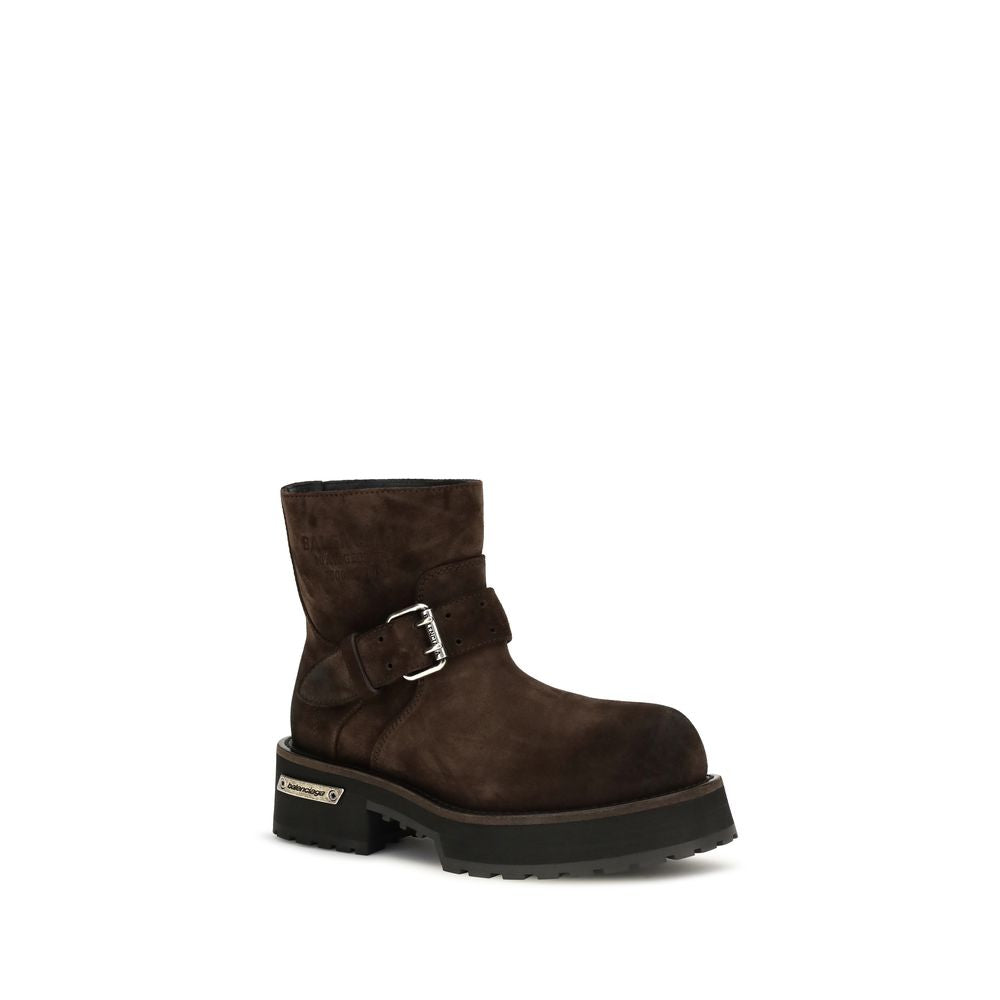 Balenciaga Brown Calf Leather Bos Taurus Ankle Women's Boots