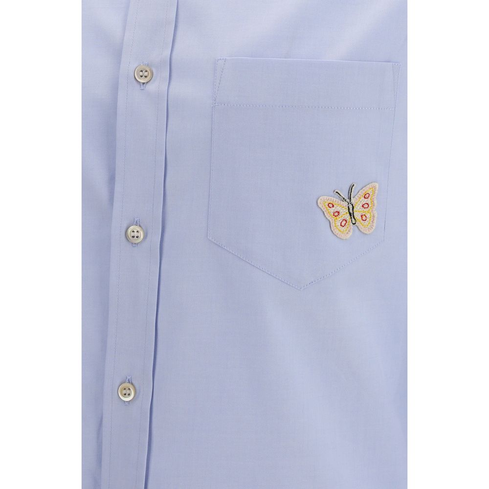 Valentino Garavani Blue Cotton Dress Men's Shirt
