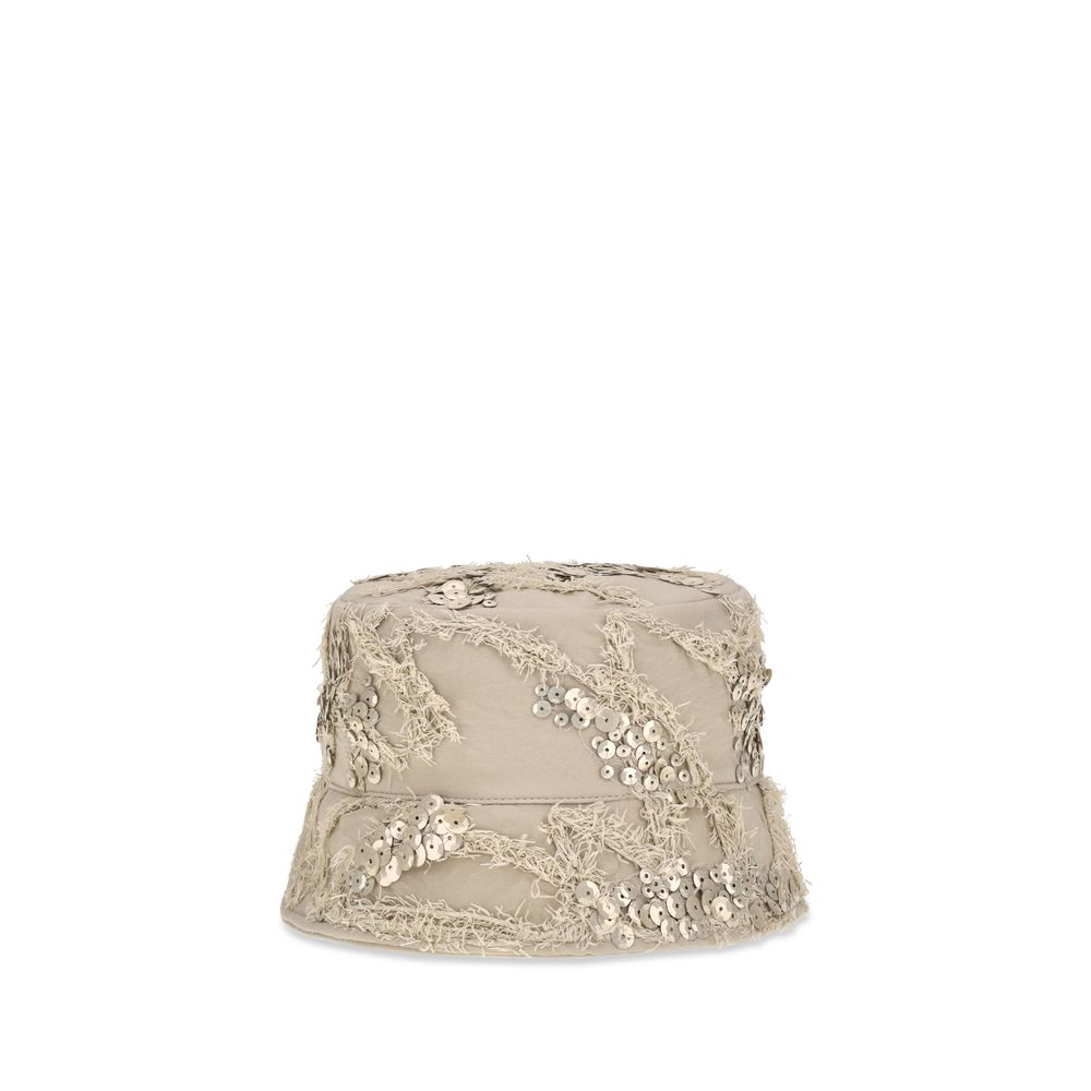 Brunello Cucinelli Beige Silk Bucket Women's Hat
