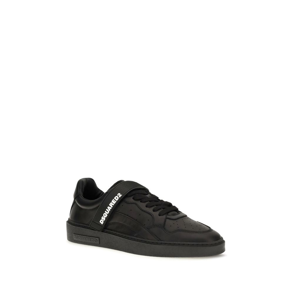 Dsquared² Black Calf Leather Bos Taurus Athletic Men's Sneakers