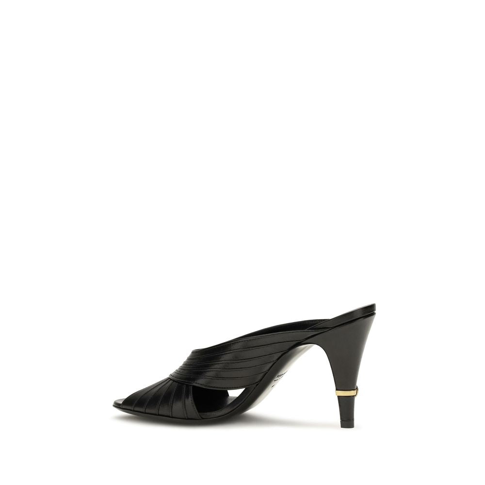 Versace Black Lamb Ovis Aries Women's Mules