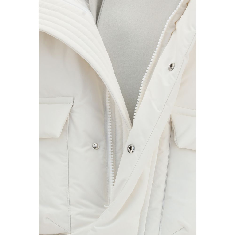 Sacai White Polyester Full-Length Women's Jacket