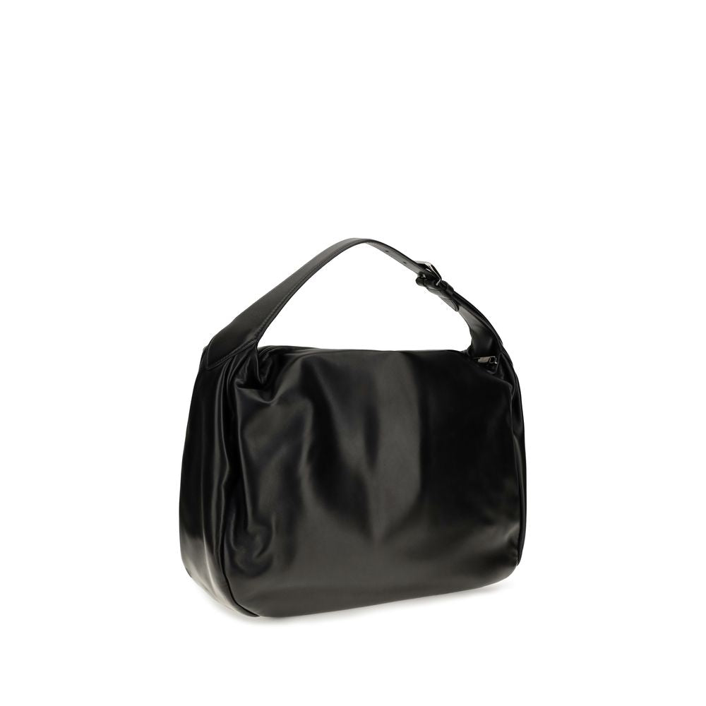 Brunello Cucinelli Black Calf Leather Bos Taurus Shoulder Women's Bag