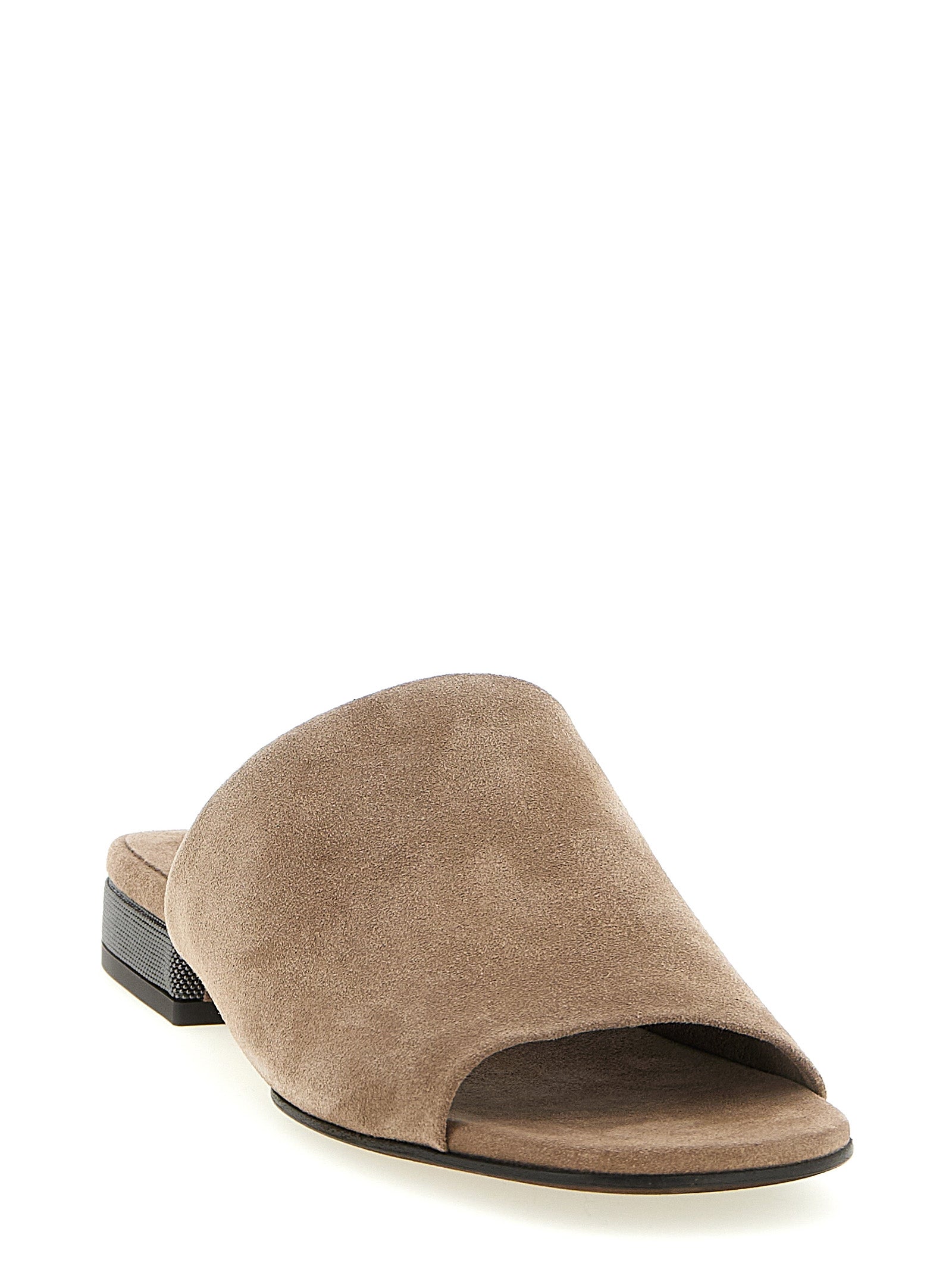 Brunello Cucinelli Brown Calfskin Women's Slides
