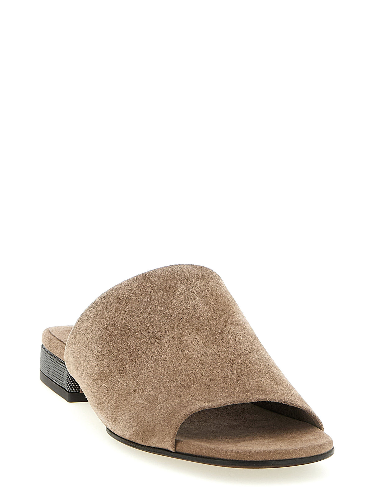 Brunello Cucinelli Brown Calfskin Women's Slides