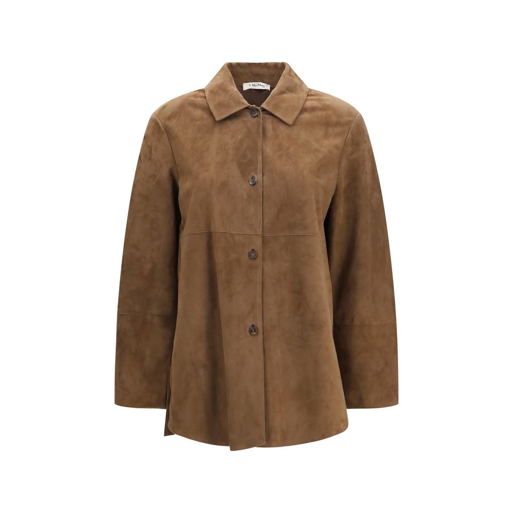 'S Max Mara Brown Lamb Ovis Aries Leather Women's Jacket