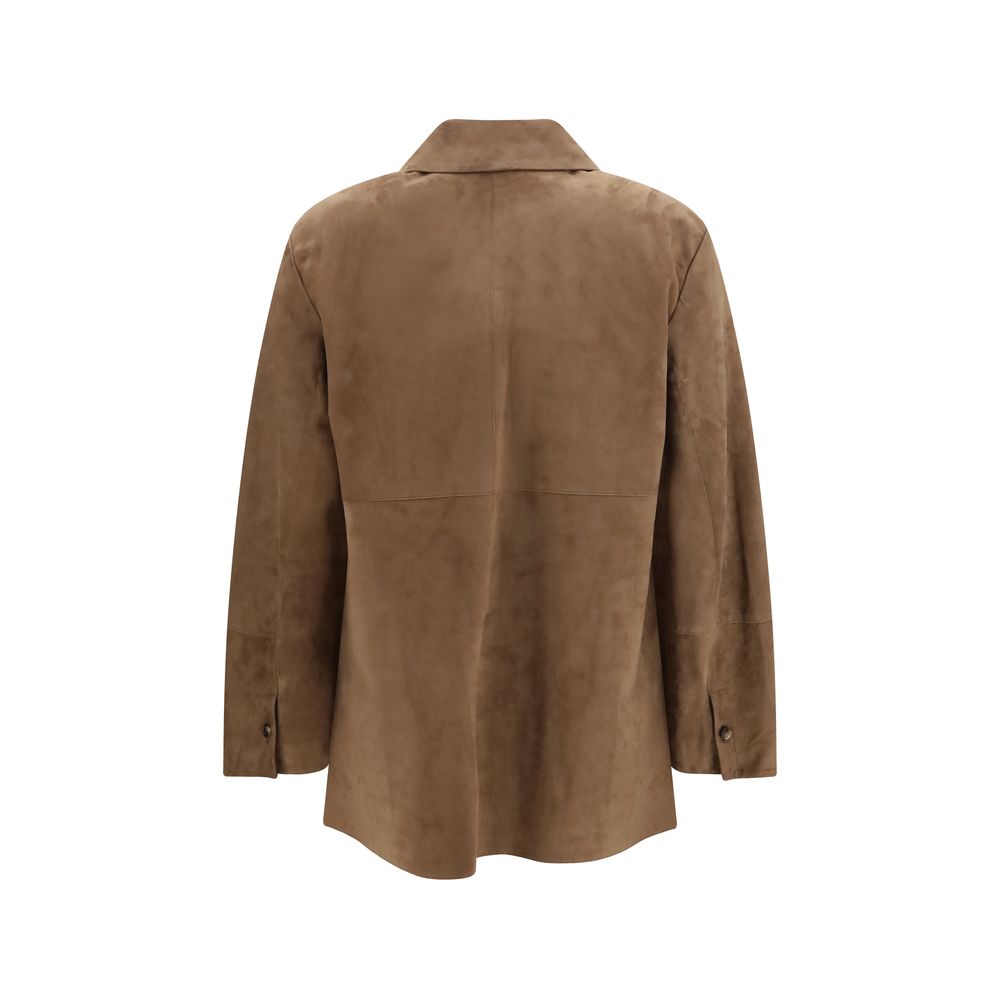 'S Max Mara Brown Lamb Ovis Aries Leather Women's Jacket