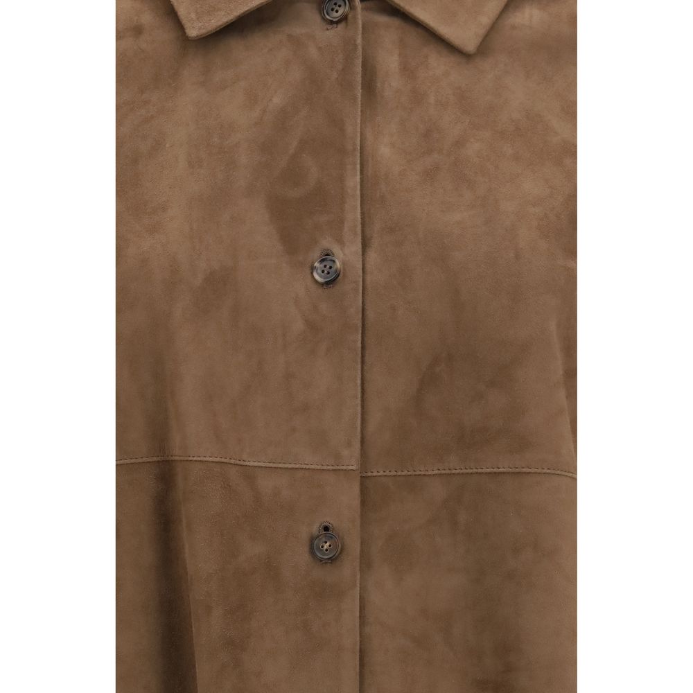 'S Max Mara Brown Lamb Ovis Aries Leather Women's Jacket