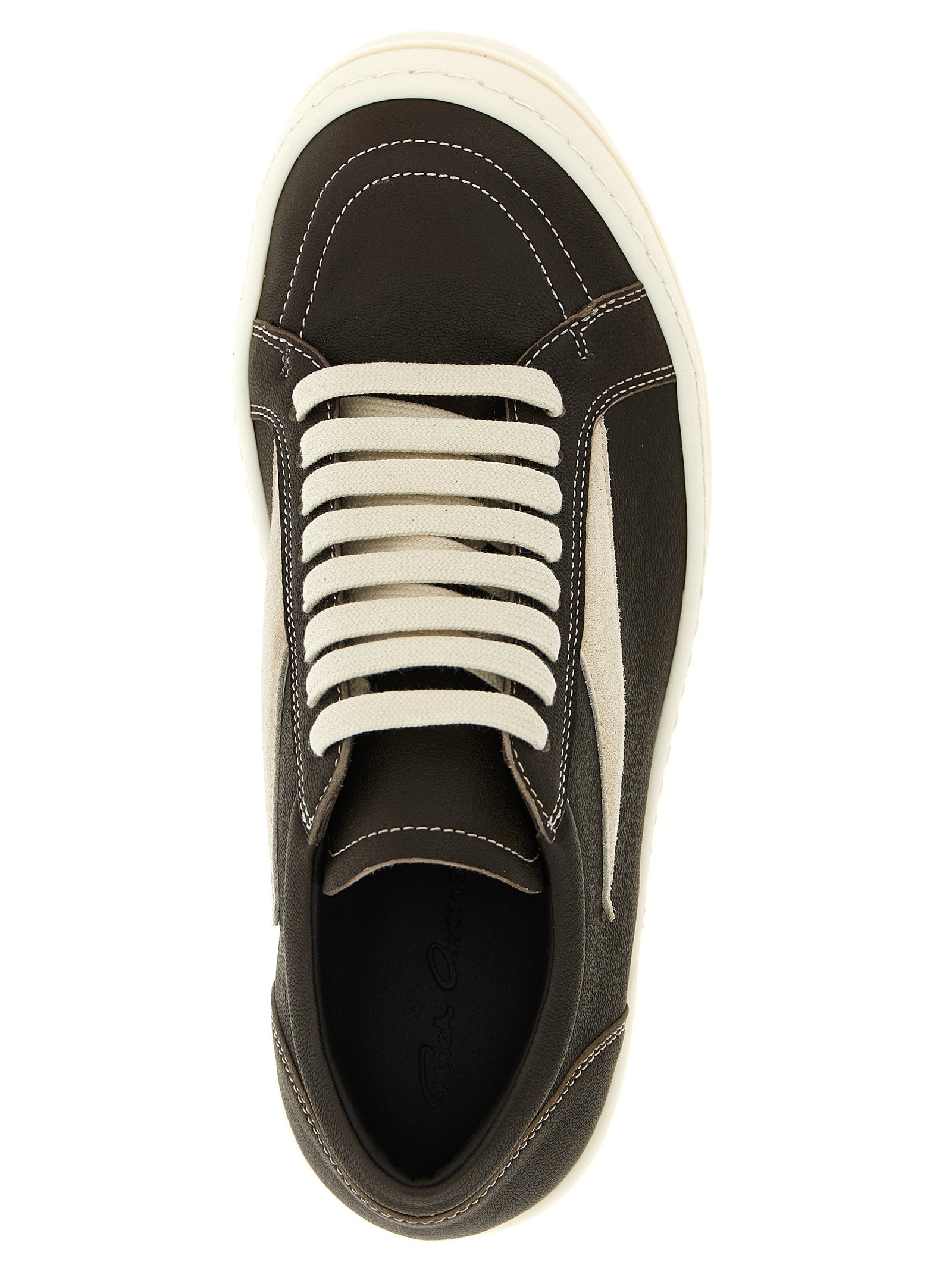 Rick Owens Brown Lamb Leather Low Top Women's Sneakers