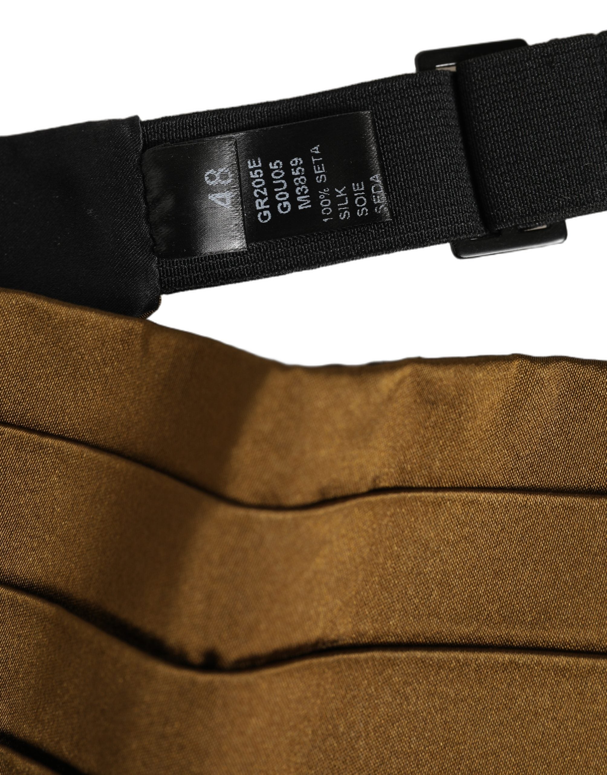 Dolce & Gabbana Brown Men 100% Silk Belt Waist Men's Cummerbund