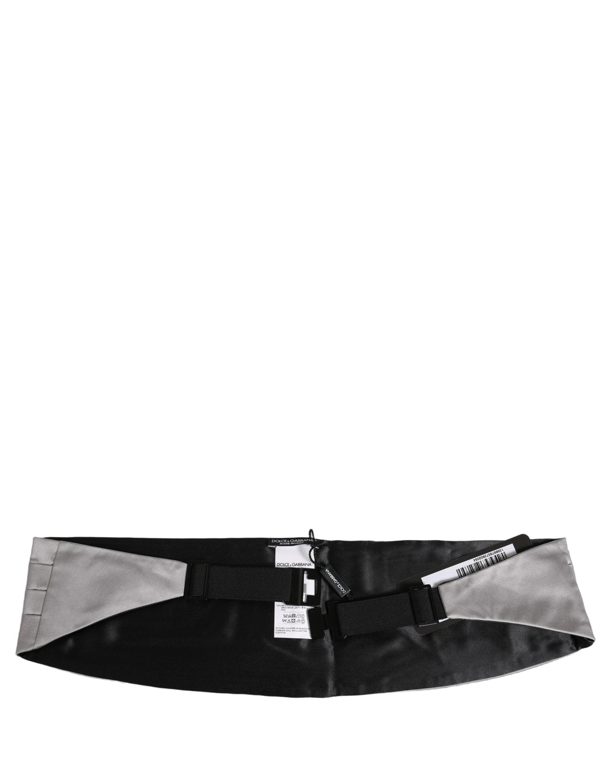 Dolce & Gabbana Gray Men 100% Silk Belt Waist Men's Cummerbund