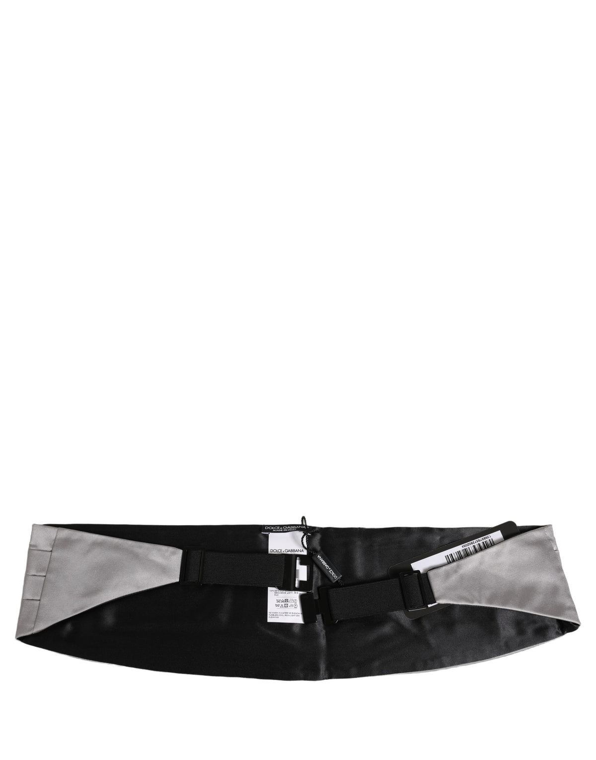 Dolce & Gabbana Gray Men 100% Silk Belt Waist Men's Cummerbund