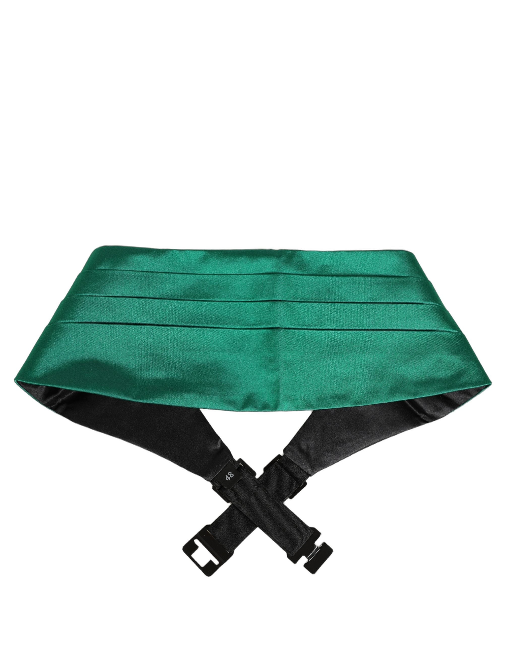 Dolce & Gabbana Green Men 100% Silk Belt Waist Men's Cummerbund