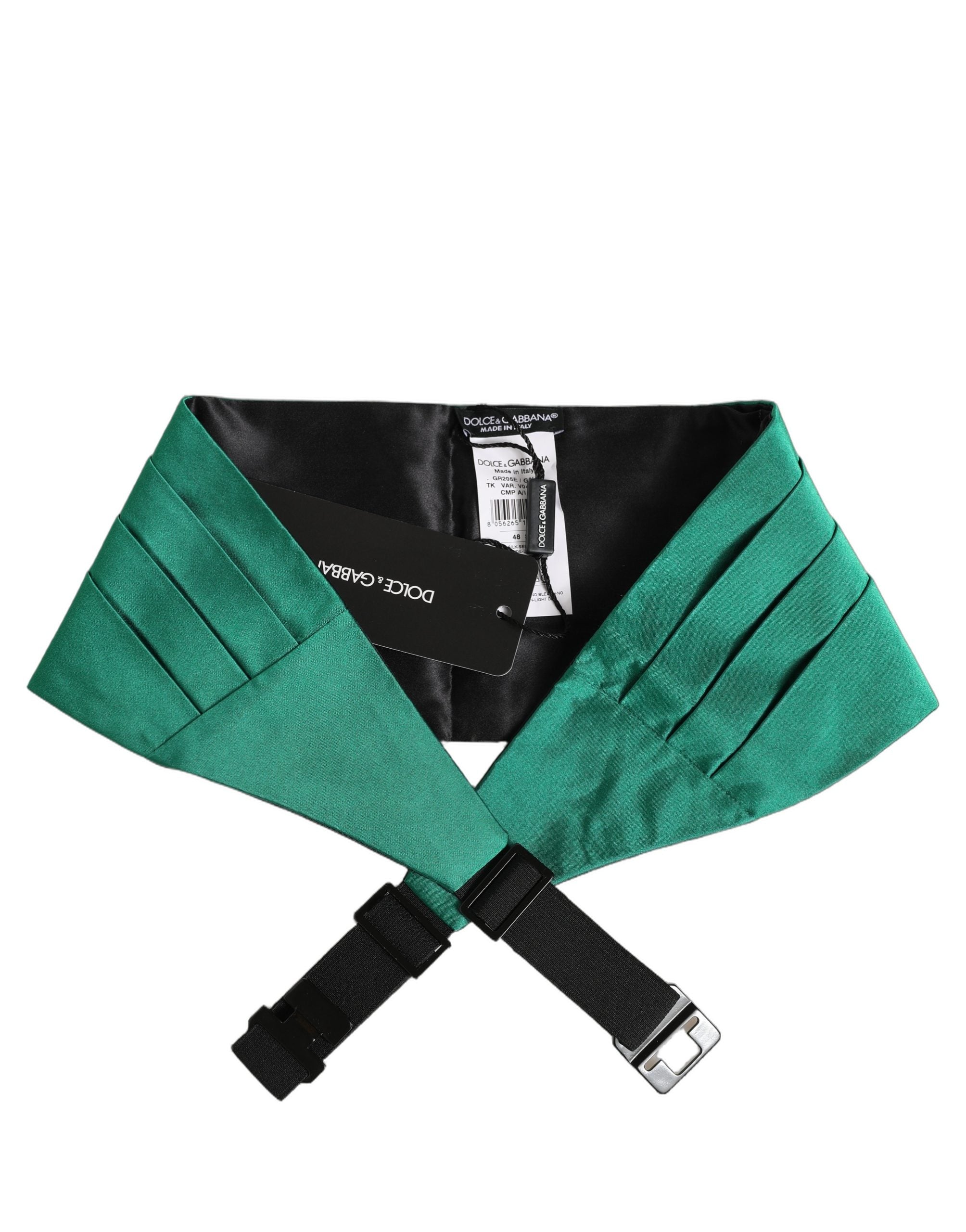 Dolce & Gabbana Green Men 100% Silk Belt Waist Men's Cummerbund