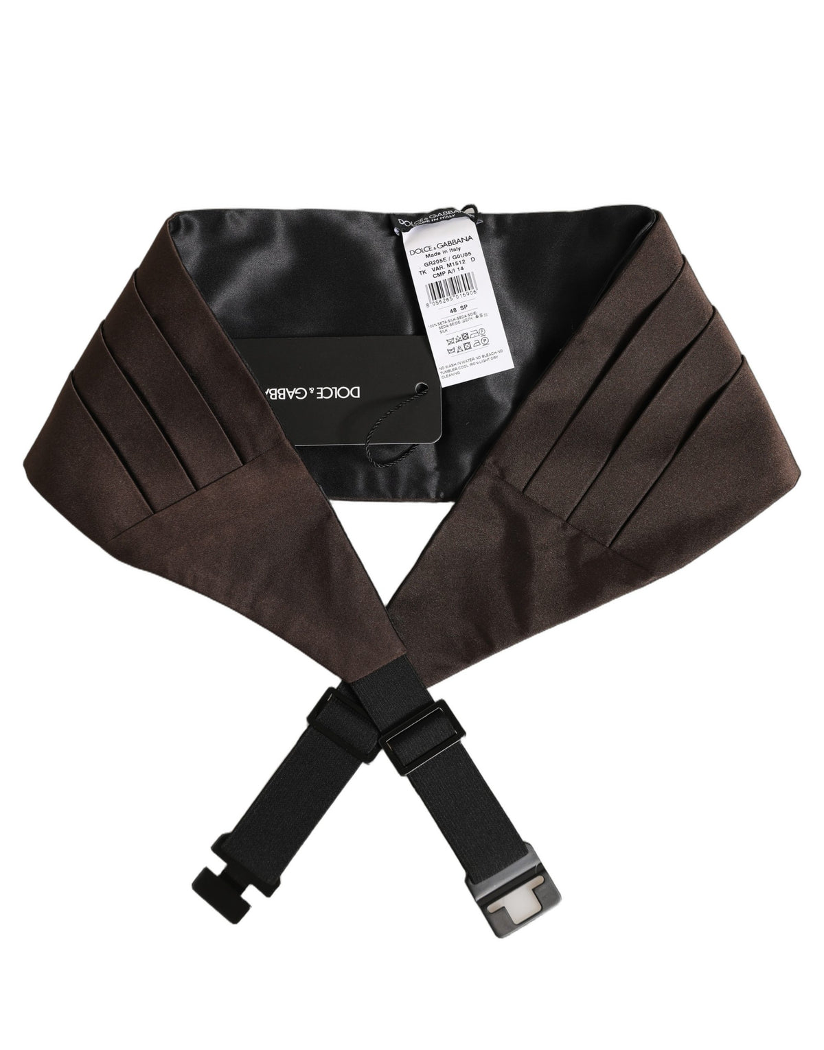 Dolce & Gabbana Dark Brown 100% Silk Belt Waist Men's Cummerbund