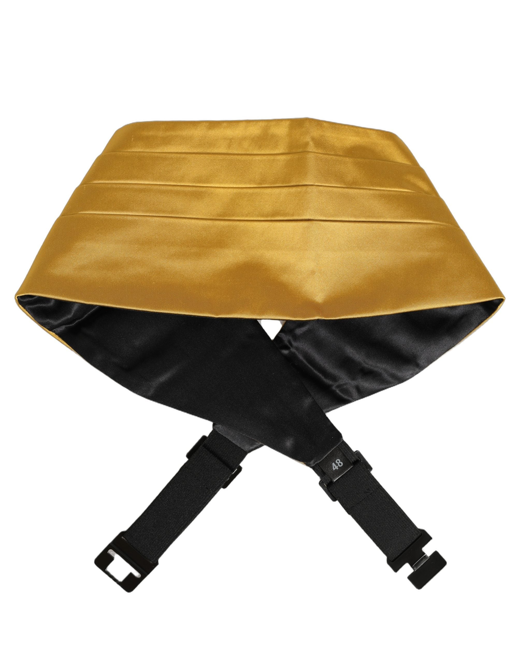 Dolce & Gabbana Gold Men 100% Silk Belt Waist Men's Cummerbund