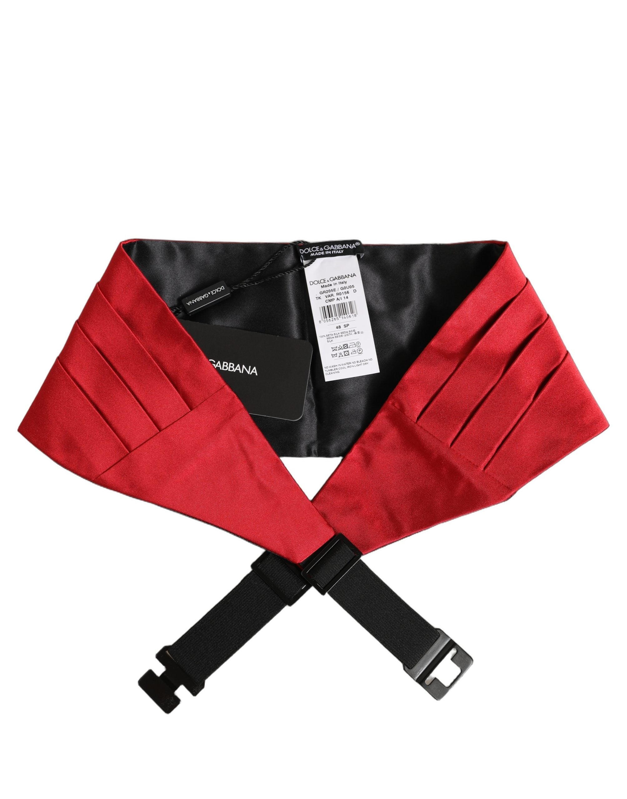 Dolce & Gabbana Red Men 100% Silk Belt Waist Men's Cummerbund