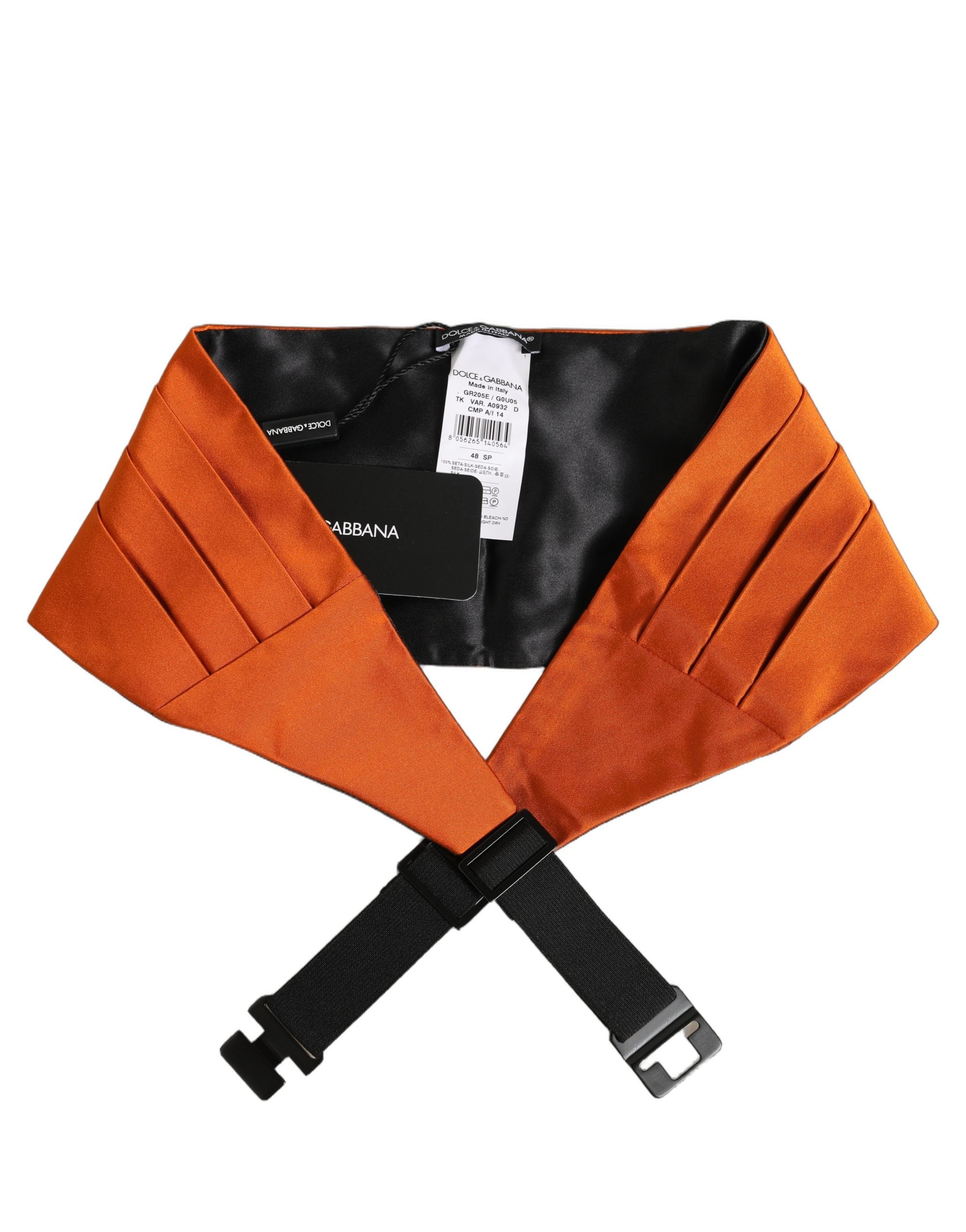 Dolce & Gabbana Orange 100% Silk Belt Waist Men's Cummerbund