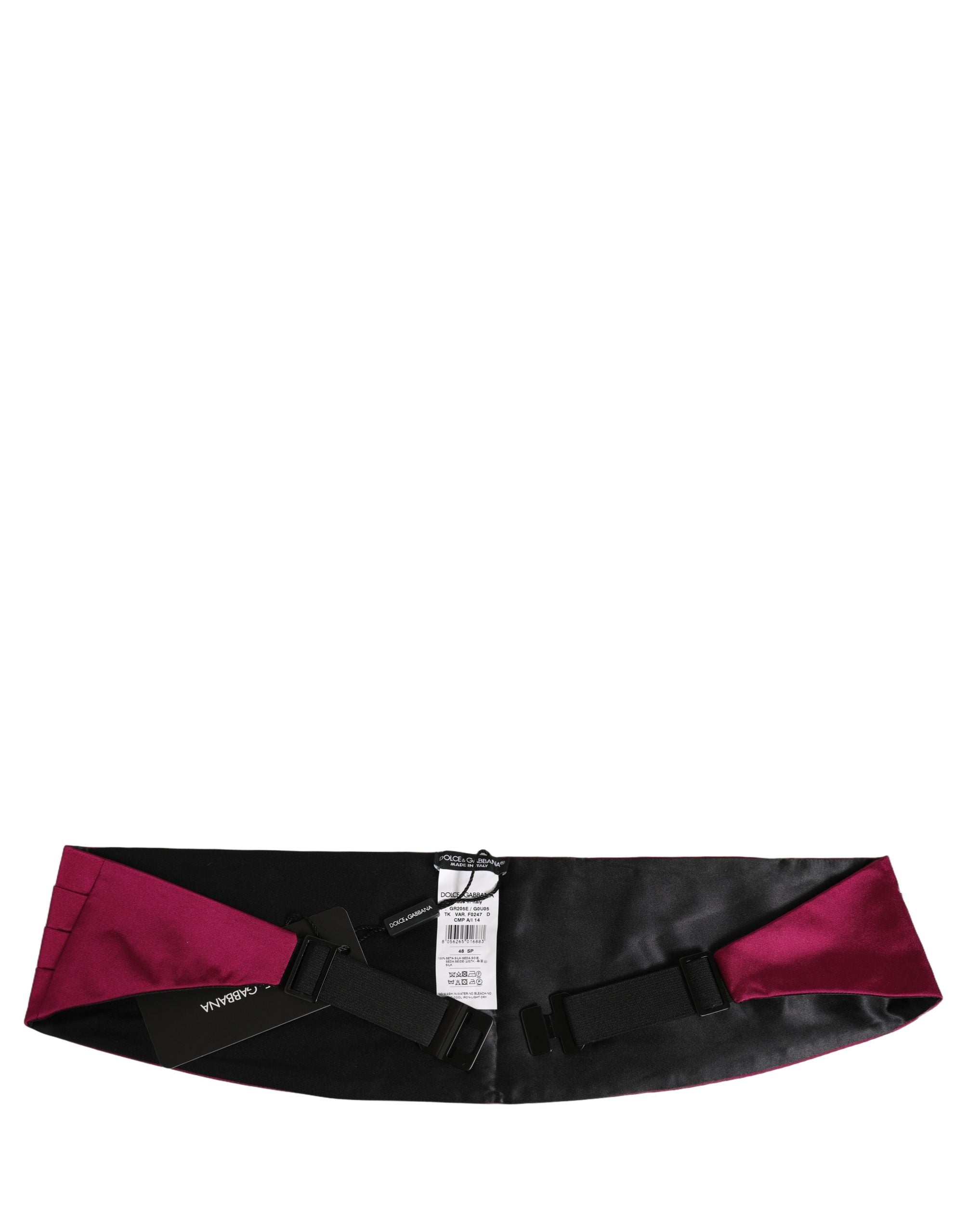 Dolce & Gabbana Burgundy 100% Silk Belt Waist Men's Cummerbund