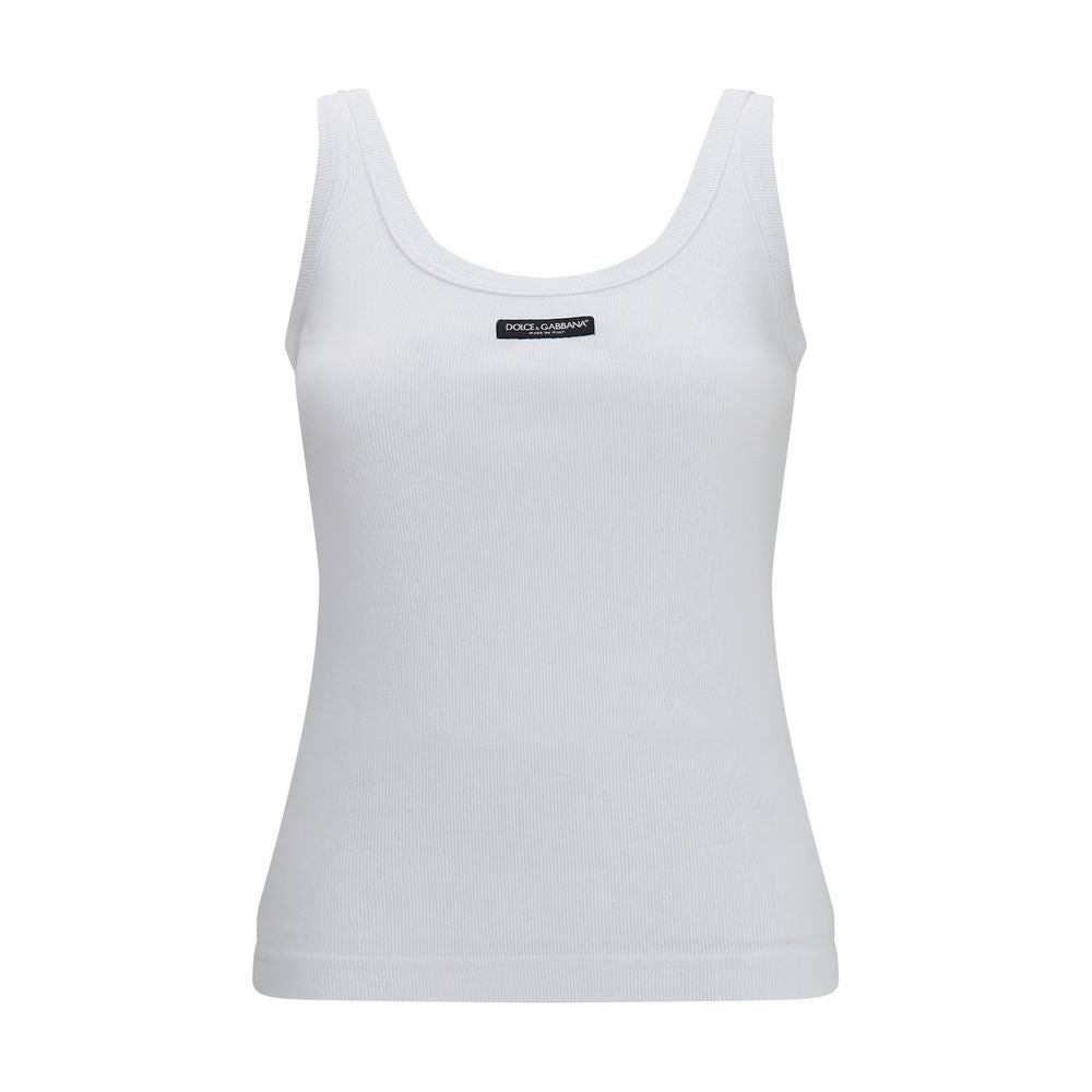 Dolce & Gabbana White Cotton Tank Women's Tops